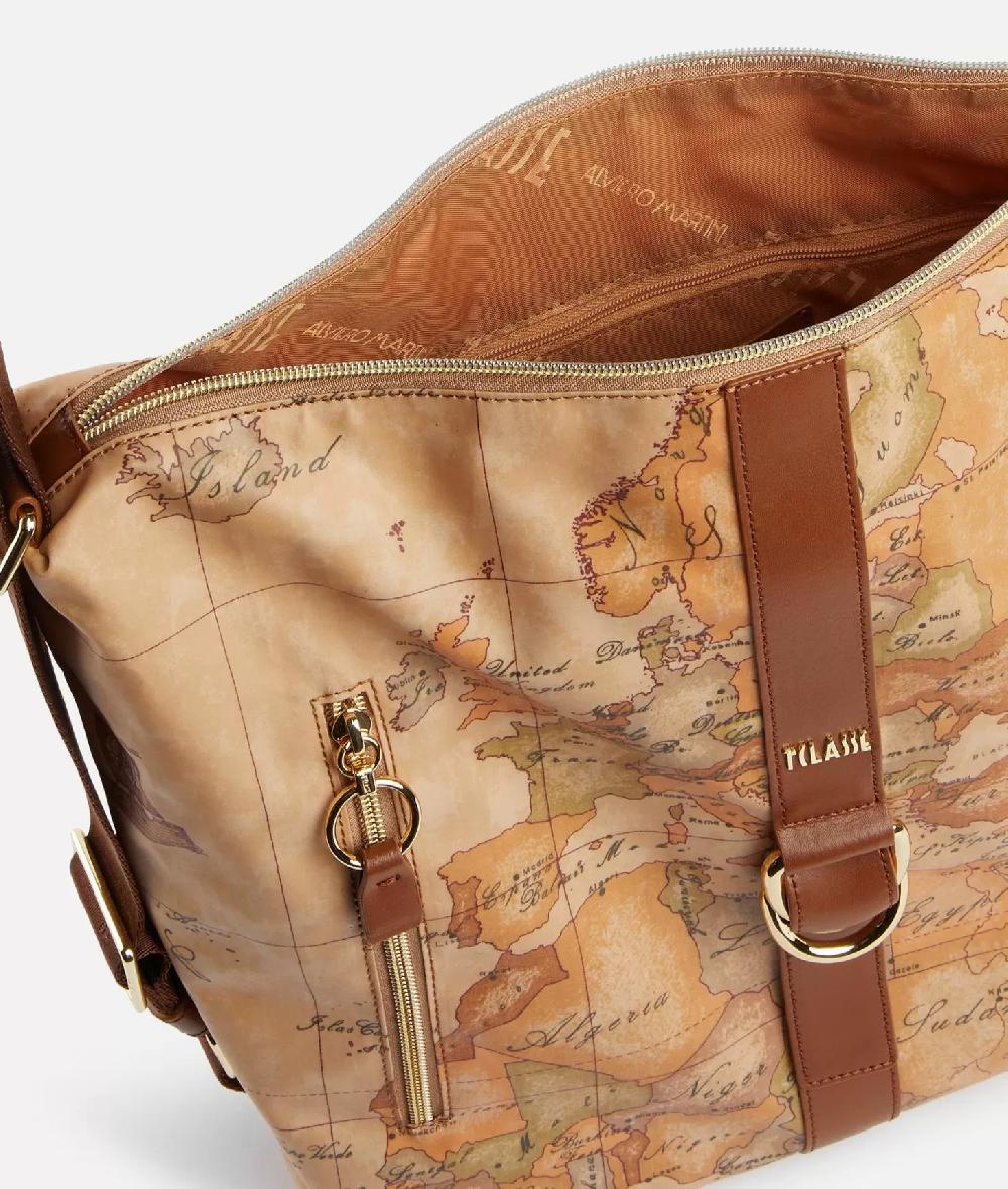 Alviero Martini 1a Classe Social Soft Borsa Sottospalla Doppia Portabilità Castagna