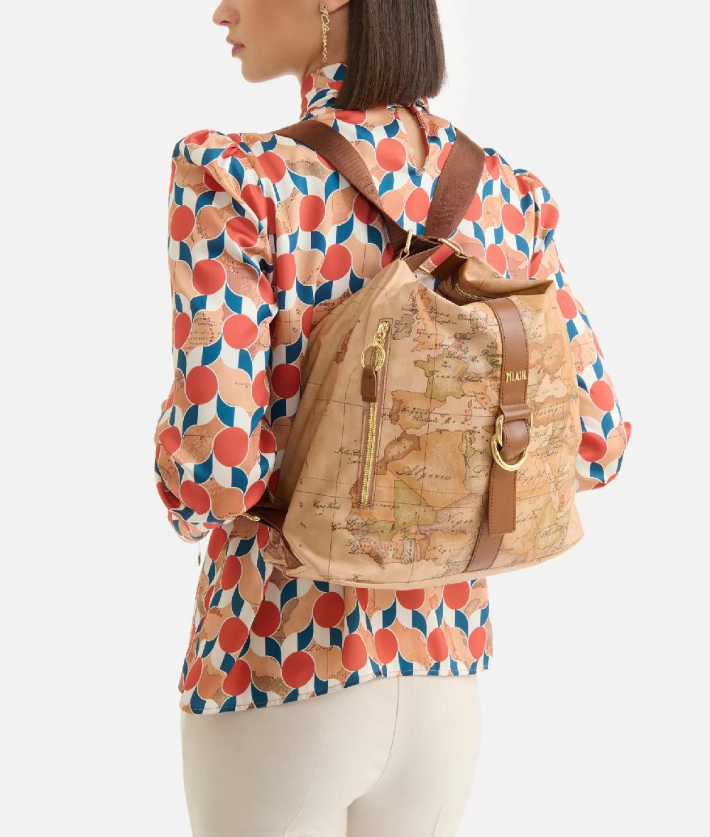 Alviero Martini 1a Classe Social Soft Borsa Sottospalla Doppia Portabilità Castagna