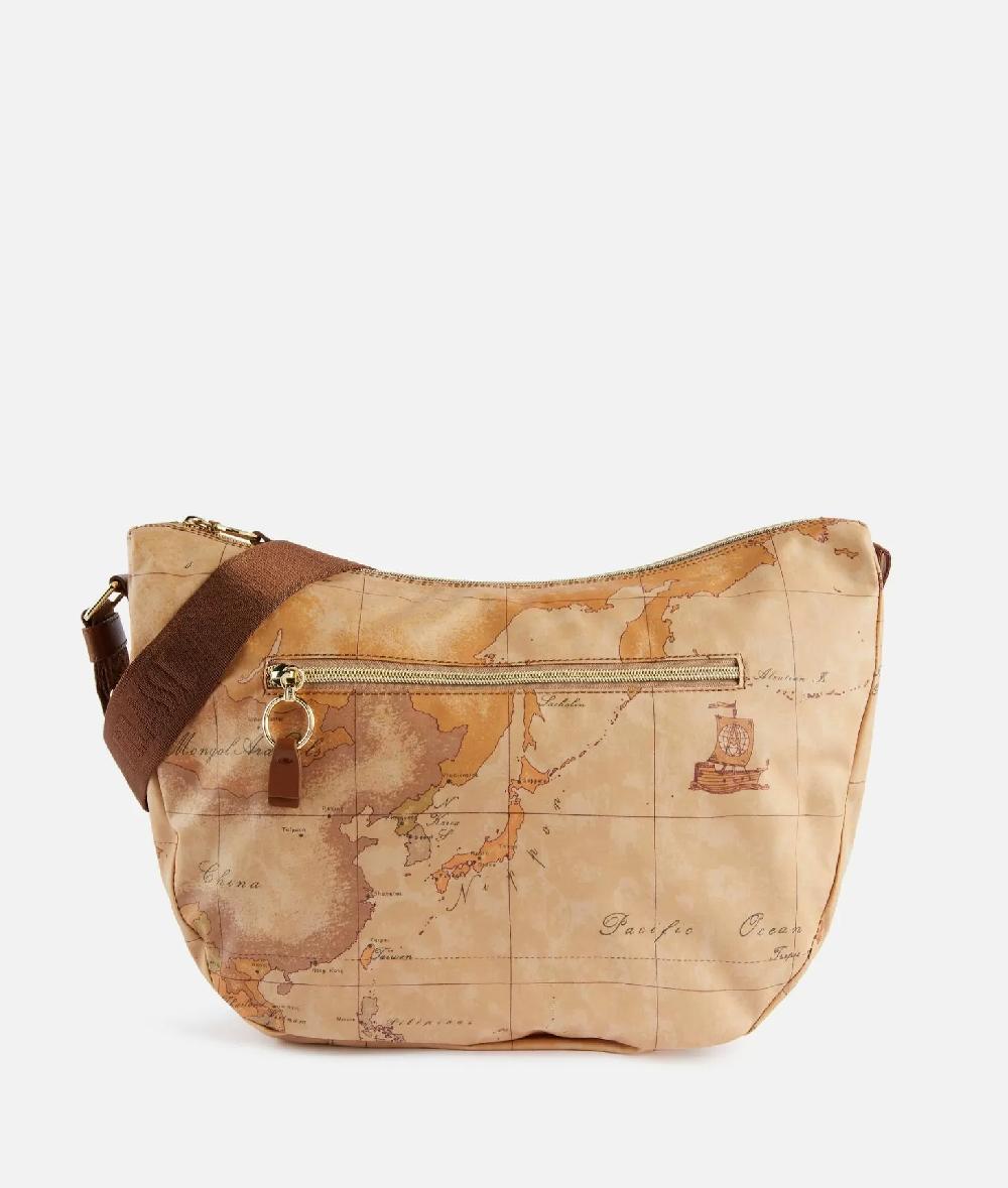 Alviero martini 1a classe Social Soft tracolla a mezzaluna grande Castagna