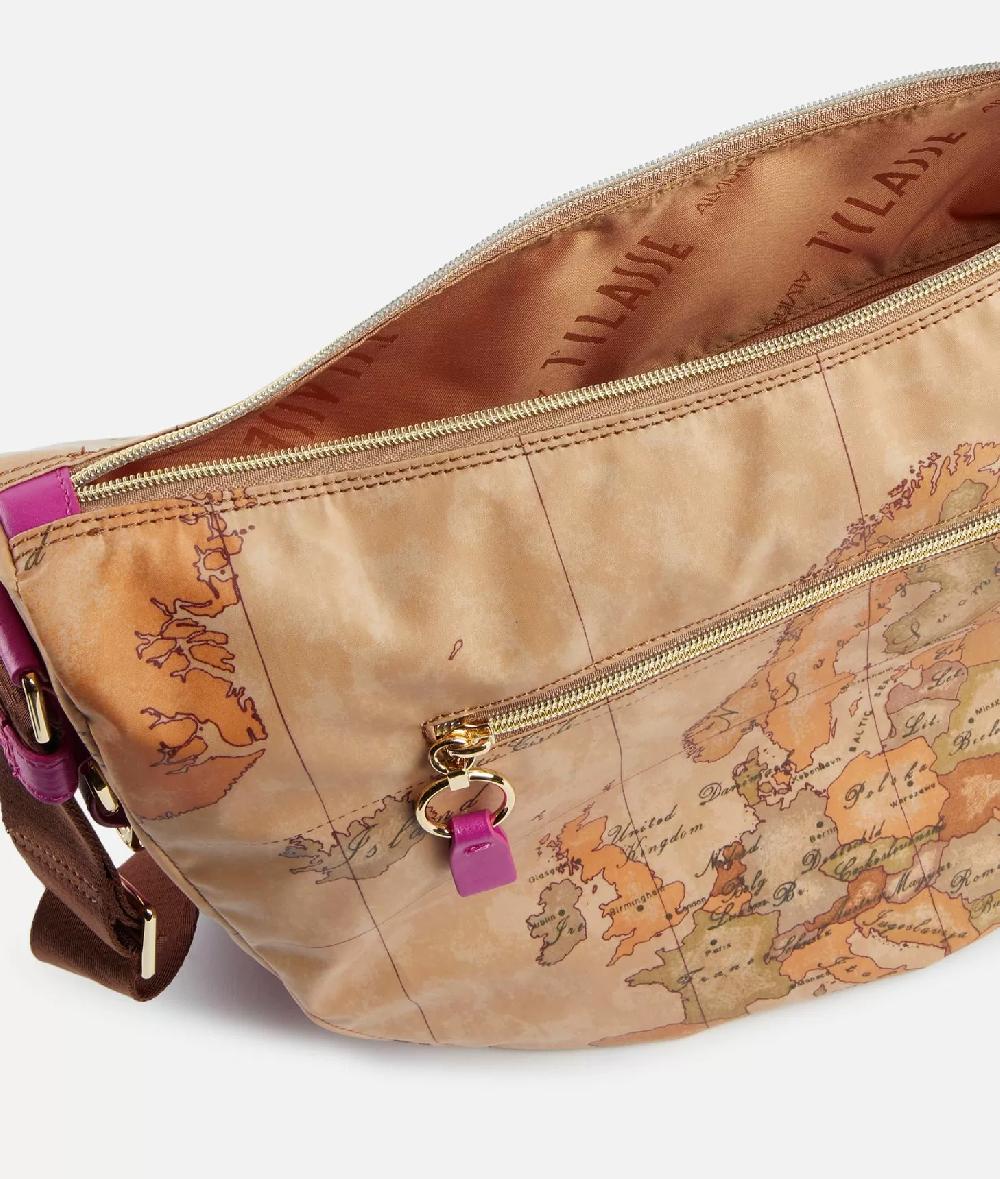 Alviero Martini 1a Classe Social Soft Tracolla A Mezzaluna Grande Ciclamino