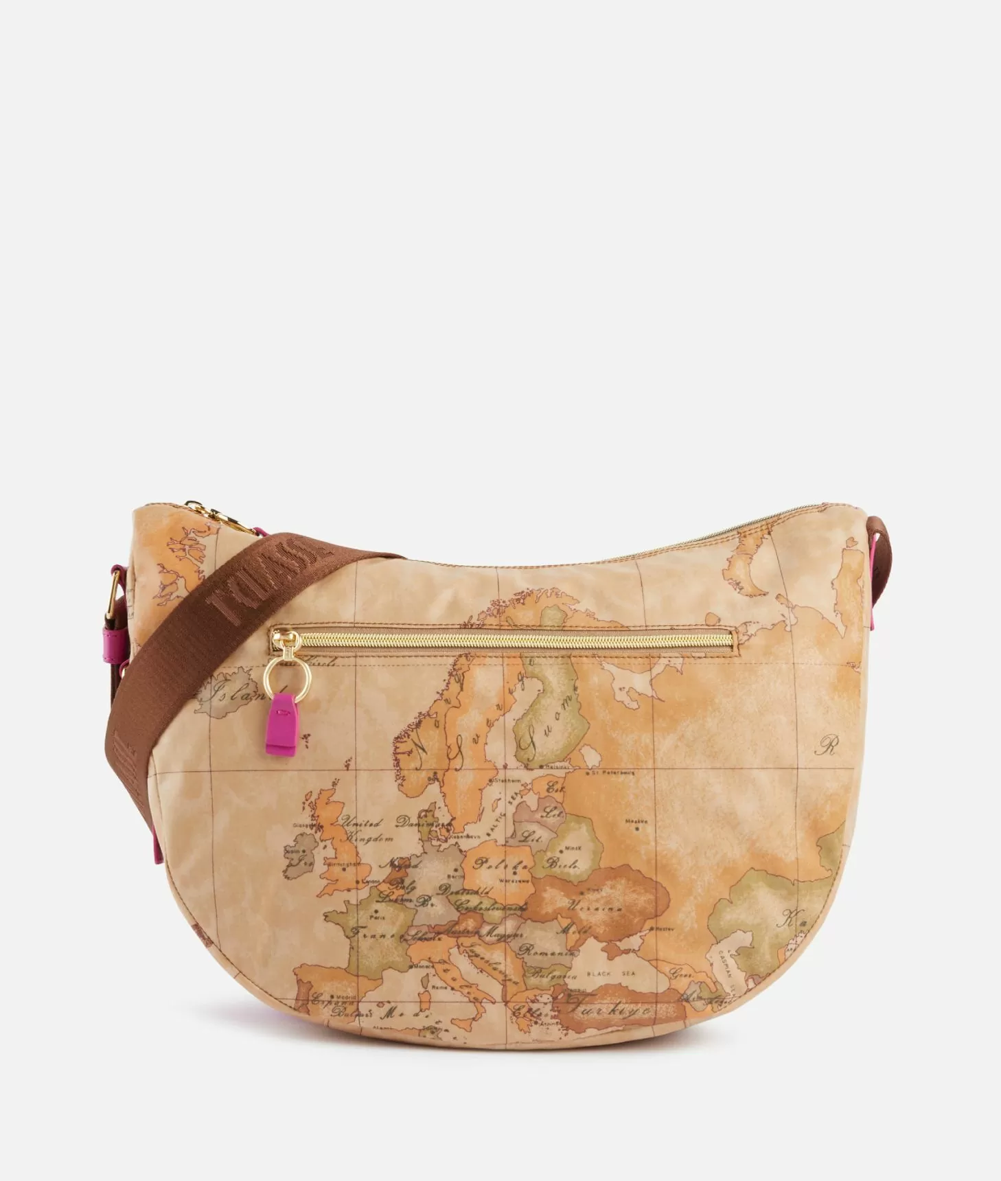 Alviero martini 1a classe Social Soft tracolla a mezzaluna grande Ciclamino