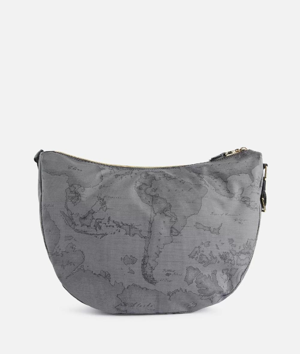 Alviero Martini 1a Classe Social Soft Tracolla A Mezzaluna Grande Grigio Scuro