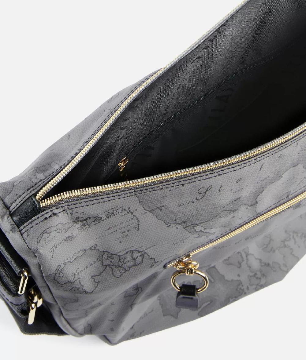 Alviero Martini 1a Classe Social Soft Tracolla A Mezzaluna Grande Grigio Scuro