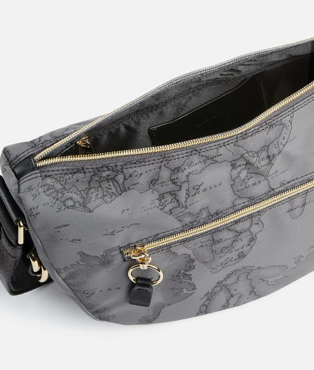 Alviero Martini 1a Classe Social Soft Tracolla A Mezzaluna Media Grigio Scuro