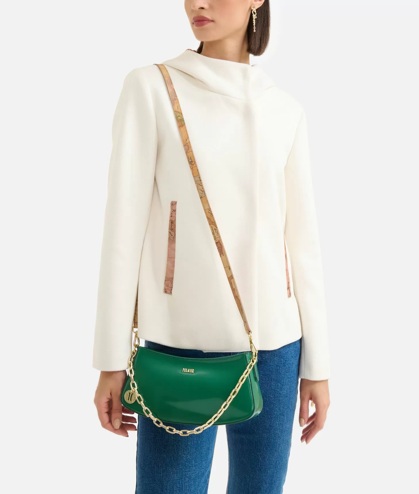 Alviero Martini 1a Classe Space Bag Tracolla Con Catena Giada