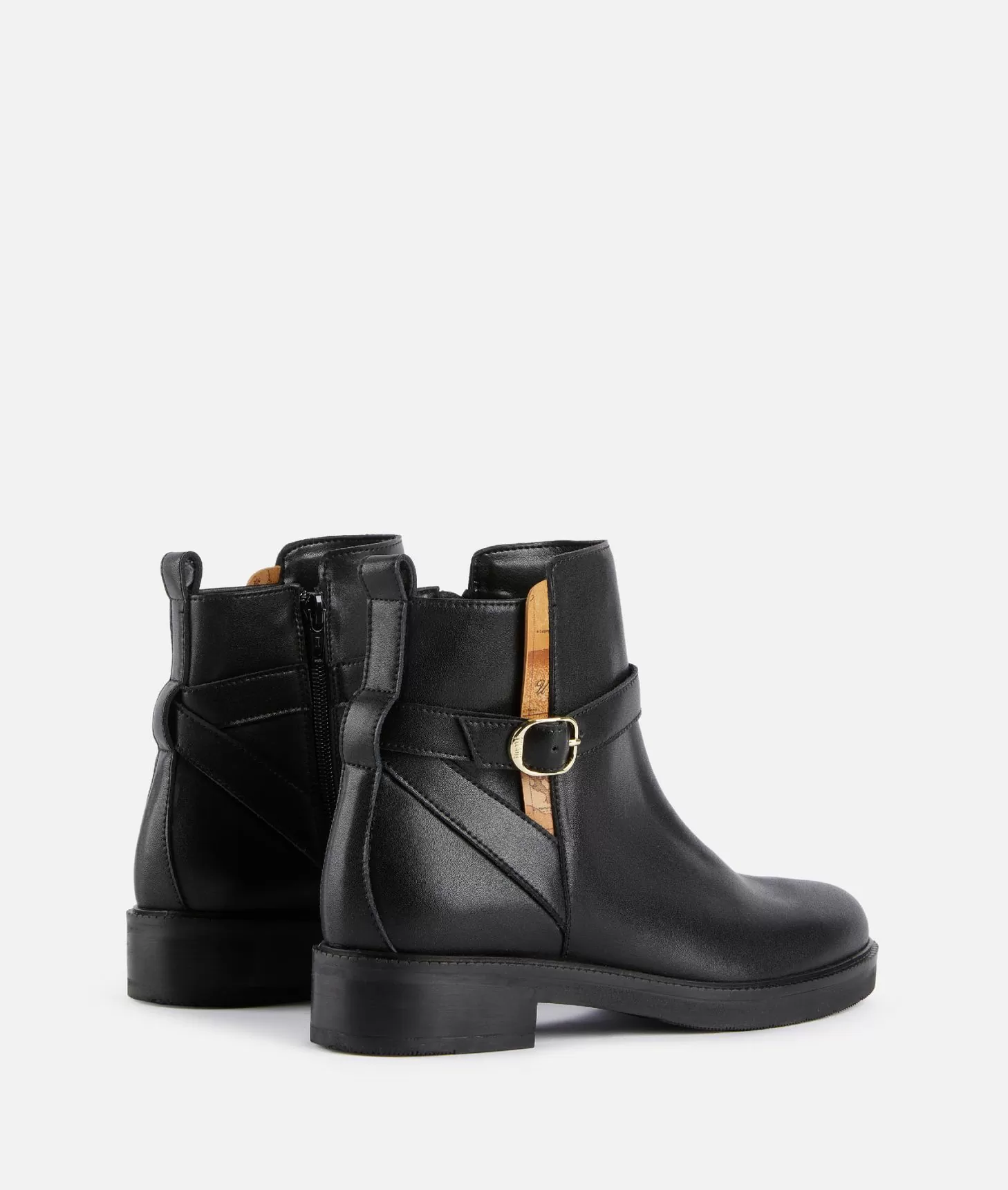 Alviero Martini 1a Classe Stivaletti Beatles In Pelle Liscia Con Cinturino Neri