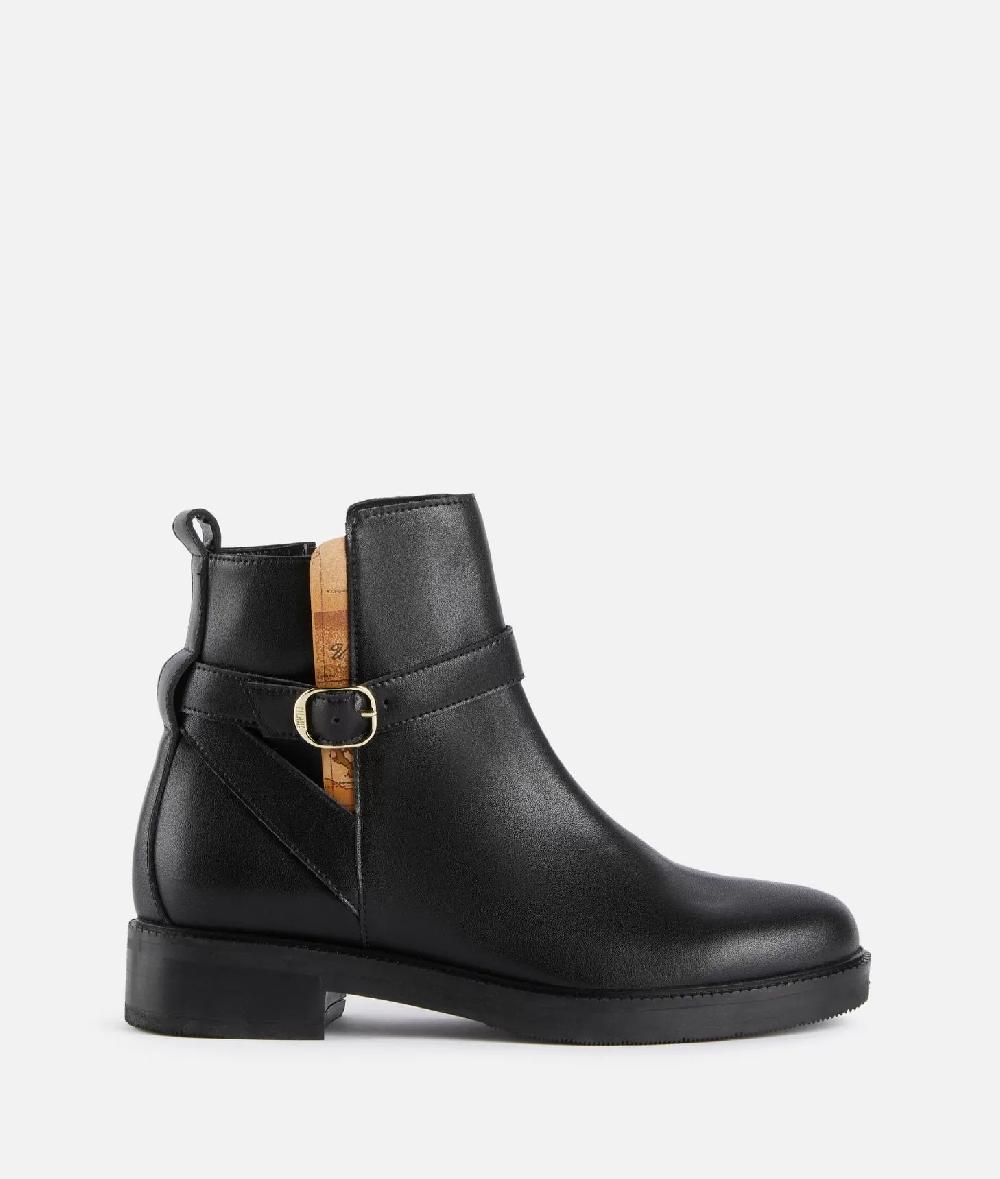 Alviero martini 1a classe Stivaletti beatles in pelle liscia con cinturino Neri