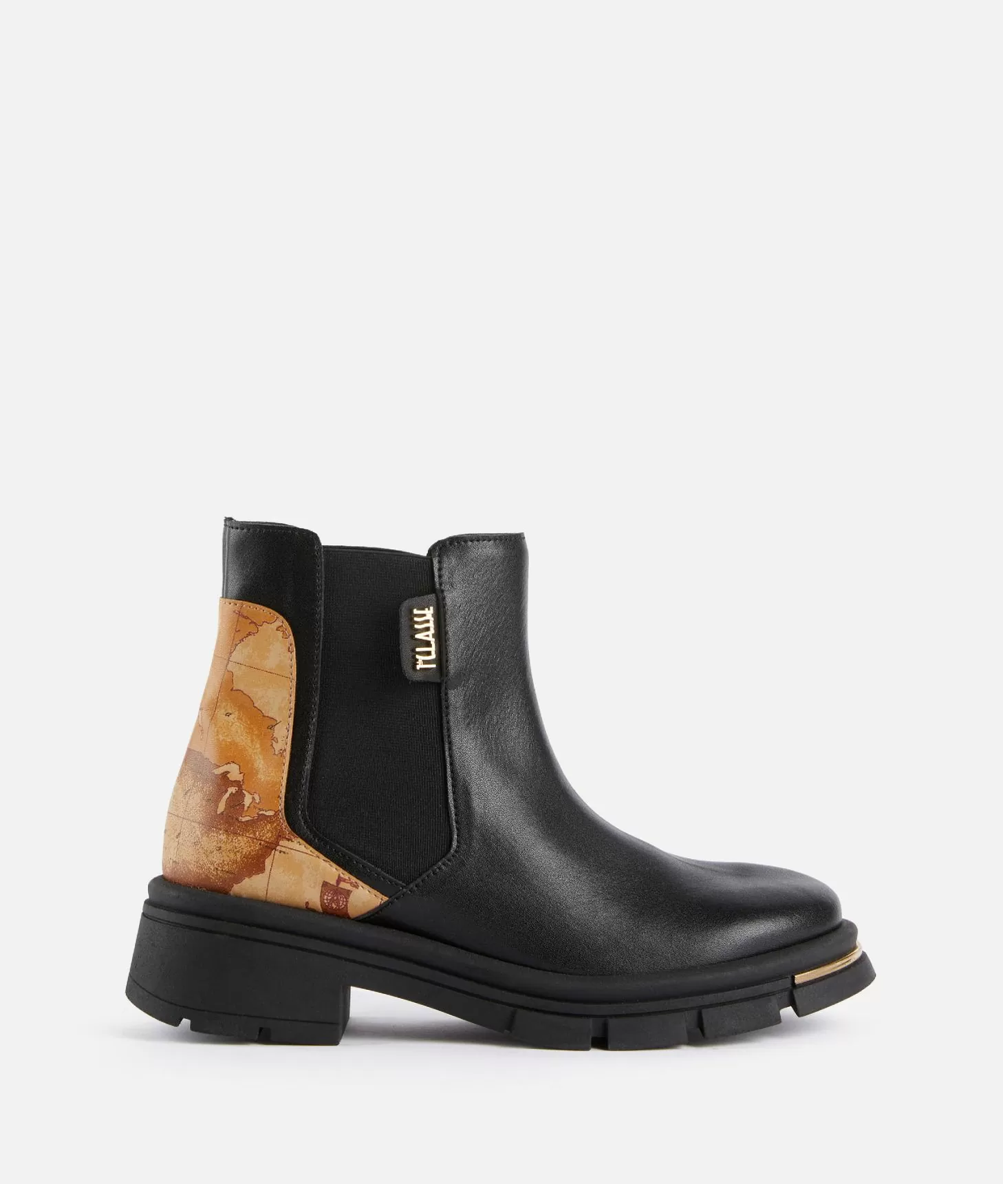 Alviero martini 1a classe Stivaletti beatles in pelle liscia con dettaglio oro in punta Neri