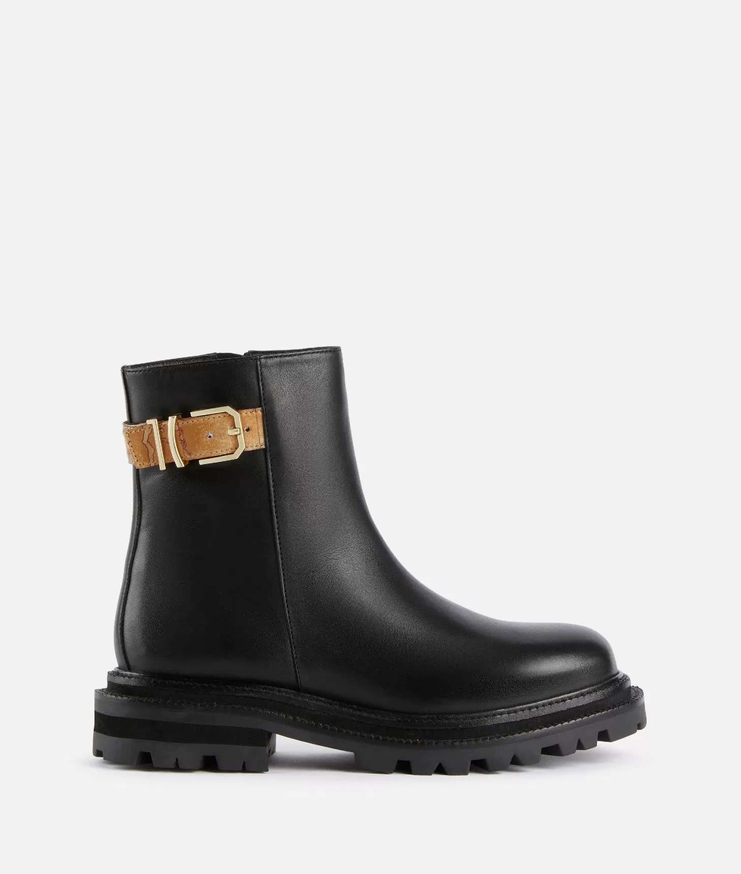 Alviero martini 1a classe Stivaletti beatles in pelle liscia con fibbia 1C Neri