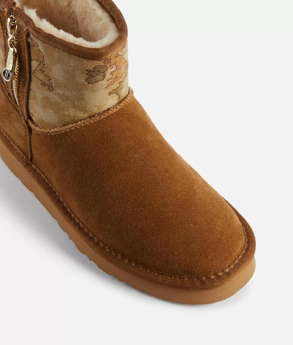 Alviero Martini 1a Classe Stivaletti Imbottiti In Pelle Scamosciata Con Inserti Geo Classic Naturali