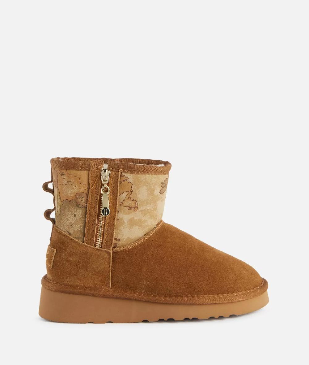 Alviero martini 1a classe Stivaletti imbottiti in pelle scamosciata con inserti Geo Classic Naturali