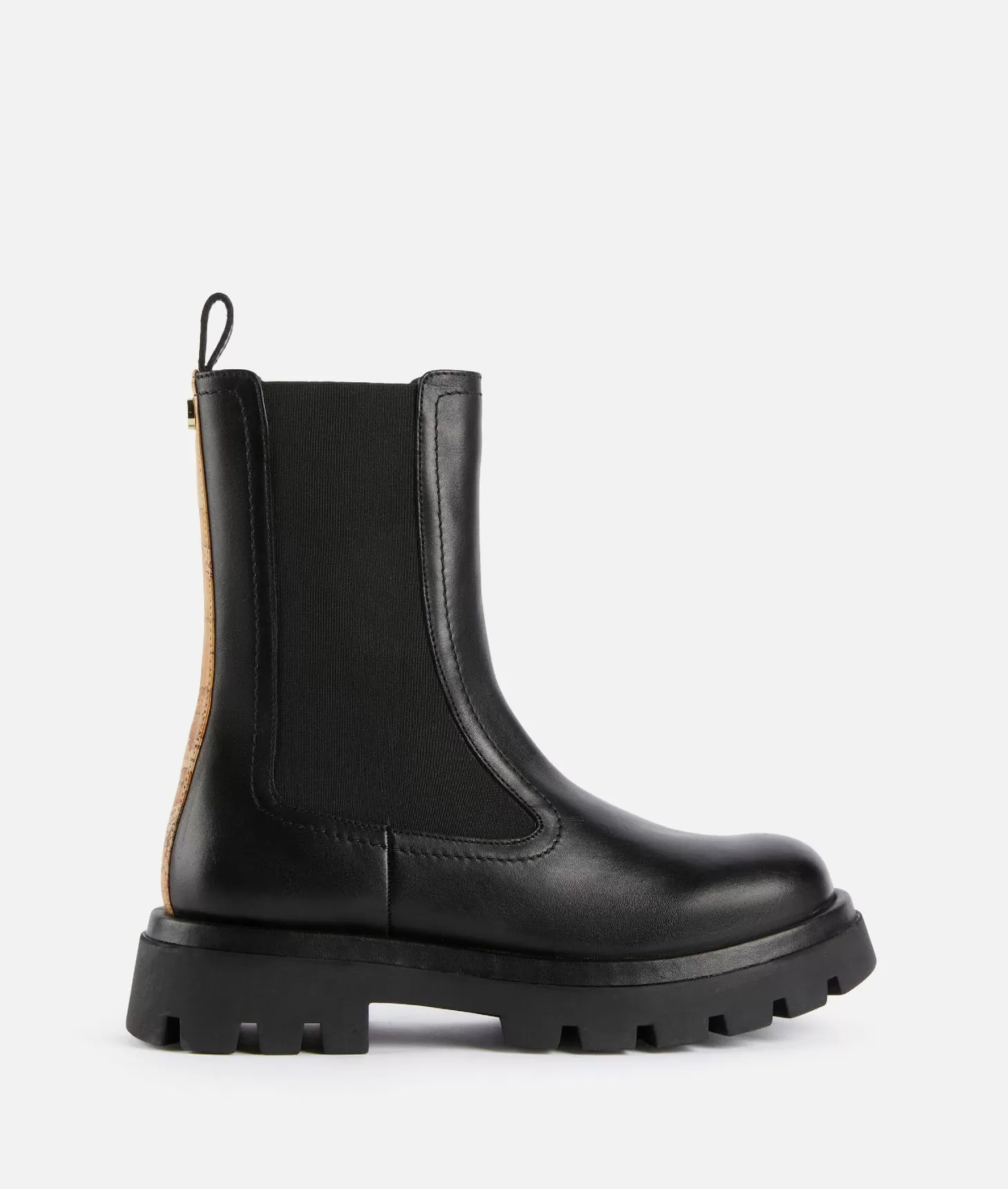 Alviero martini 1a classe Stivaletti in pelle liscia con elastici e bottoncino 1C Neri