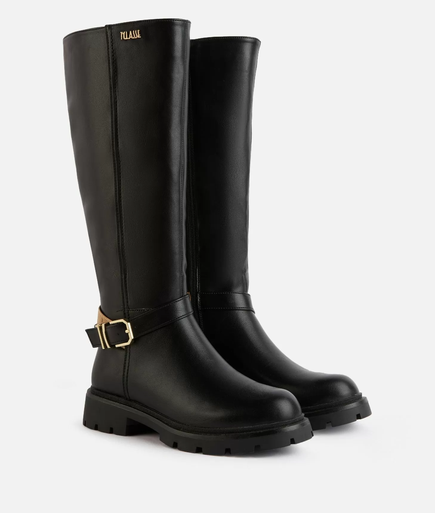 Alviero Martini 1a Classe Stivali In Eco Nappa Liscia Con Fibbia 1C Neri