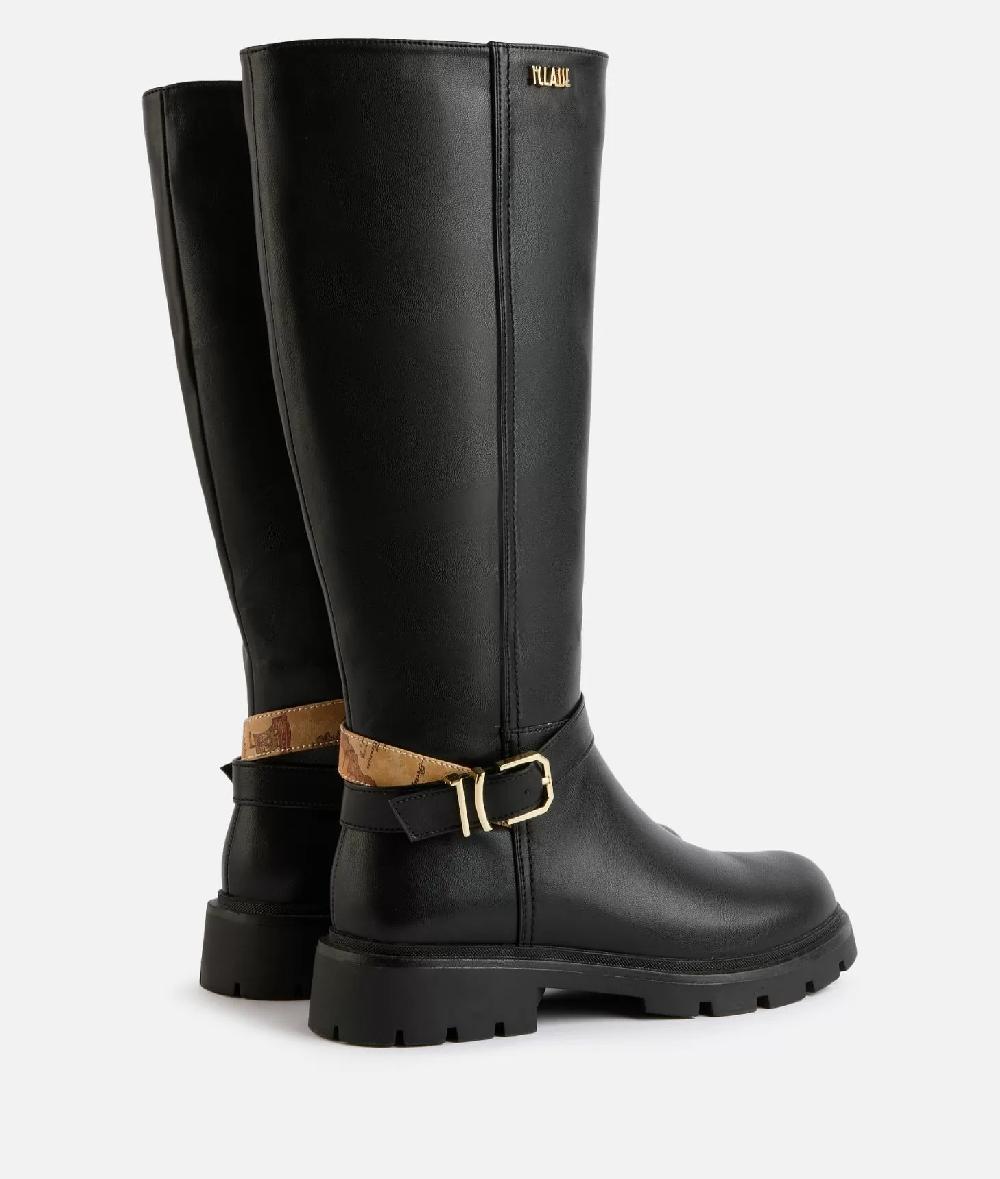 Alviero Martini 1a Classe Stivali In Eco Nappa Liscia Con Fibbia 1C Neri