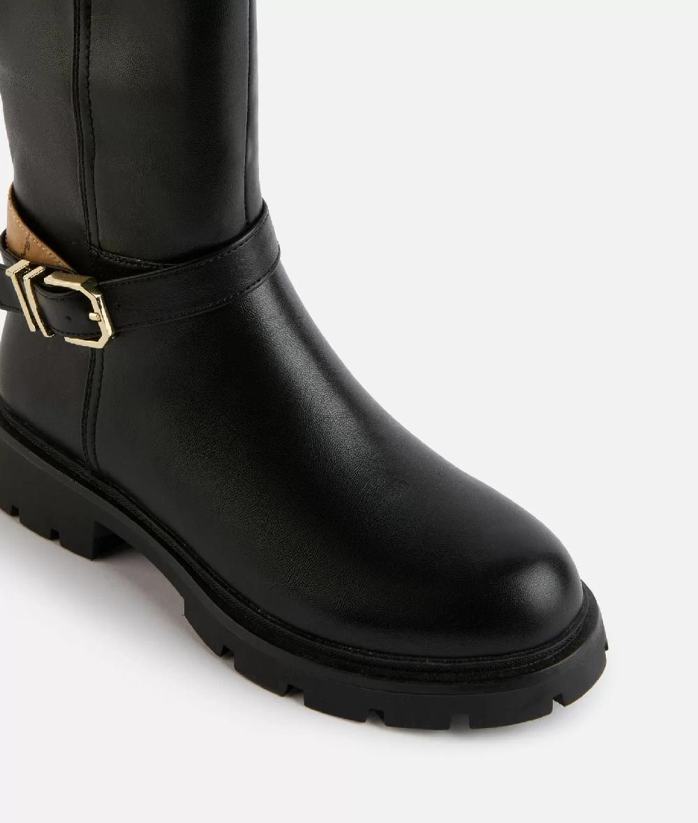 Alviero Martini 1a Classe Stivali In Eco Nappa Liscia Con Fibbia 1C Neri