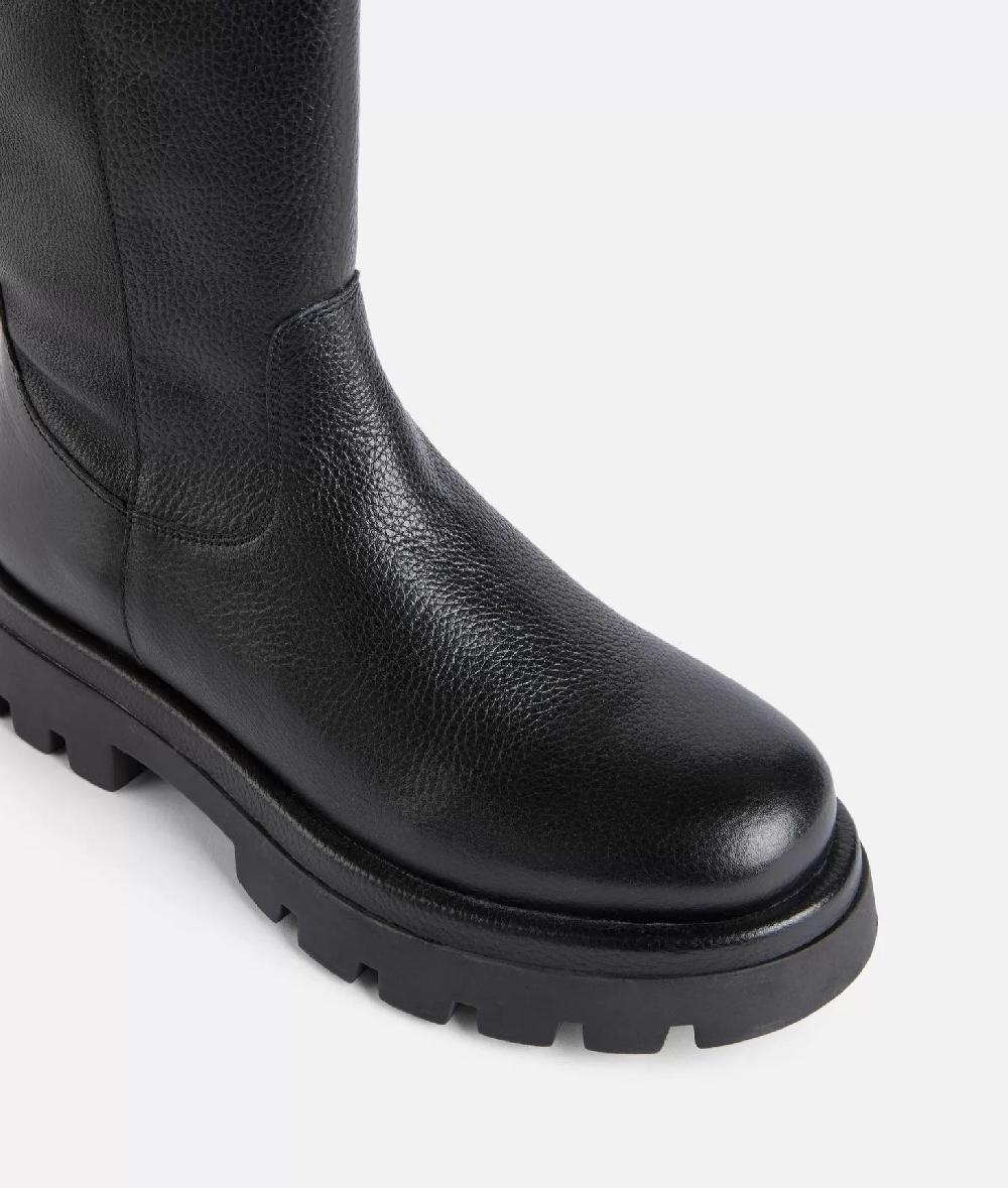 Alviero Martini 1a Classe Stivali In Pelle Granata Con Bottoncino 1C Neri