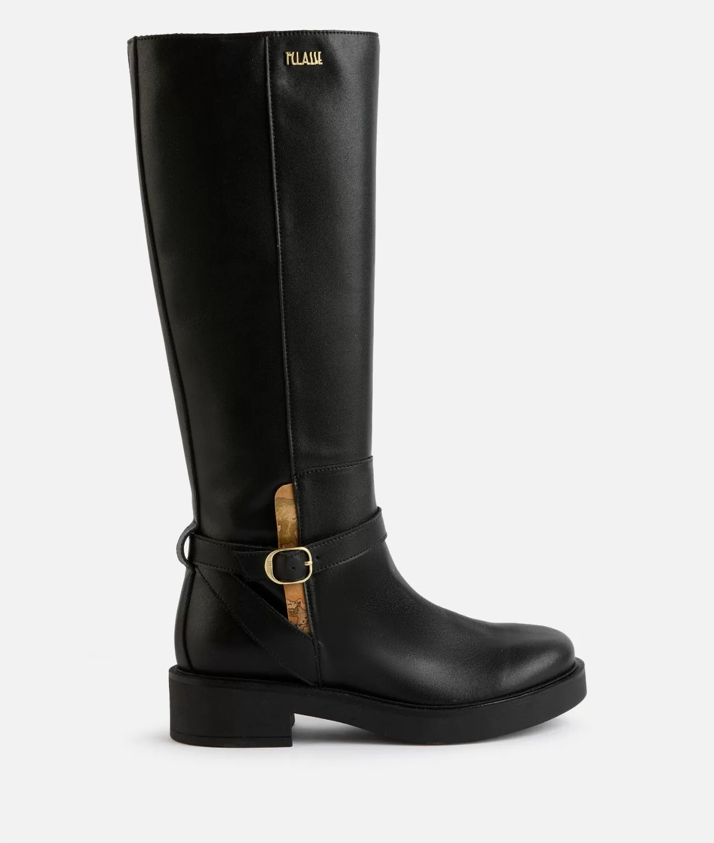 Alviero martini 1a classe Stivali in pelle liscia con cinturino Neri