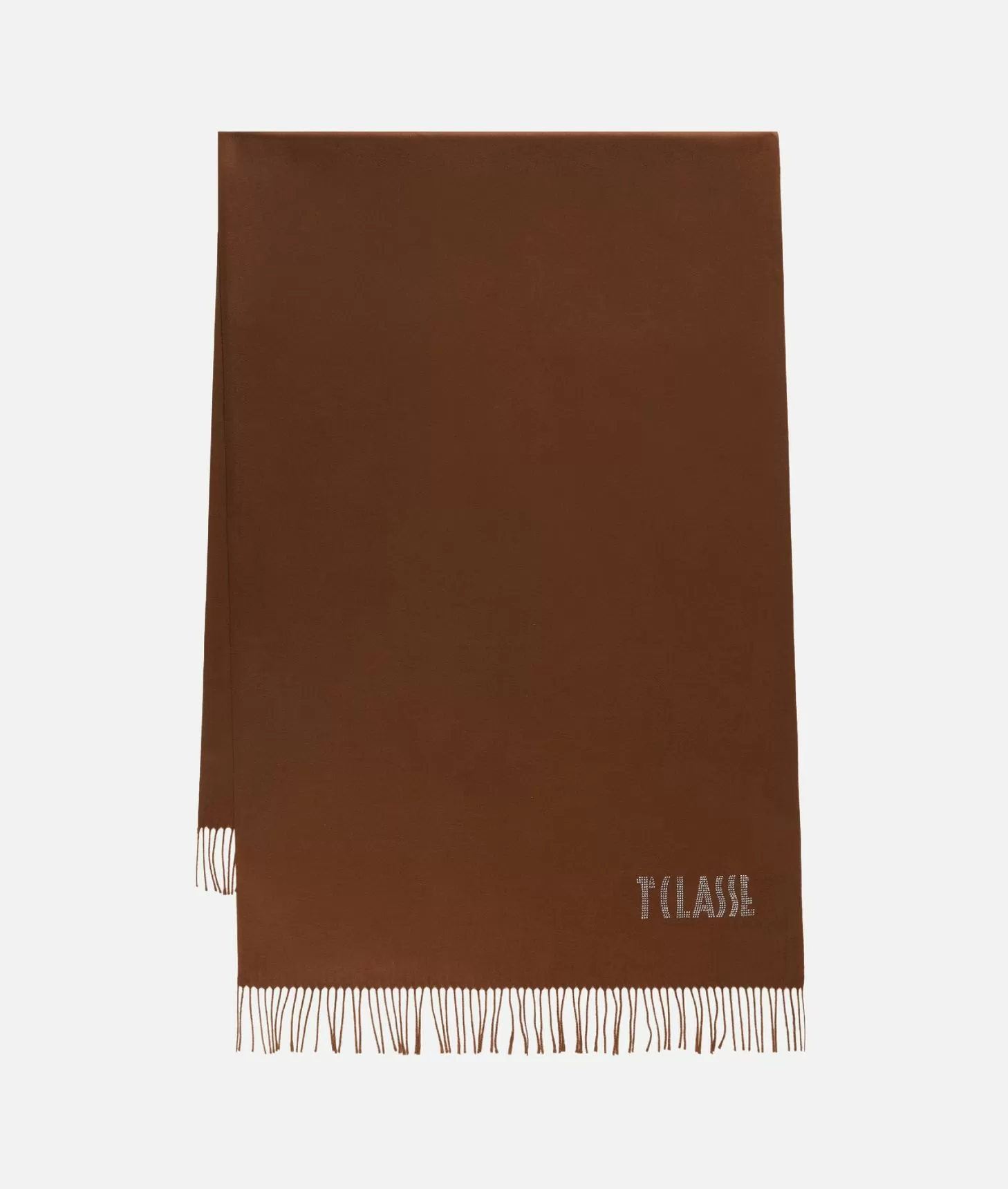 Alviero Martini 1a Classe Stola Con Logo In Strass 72x175 Cioccolato