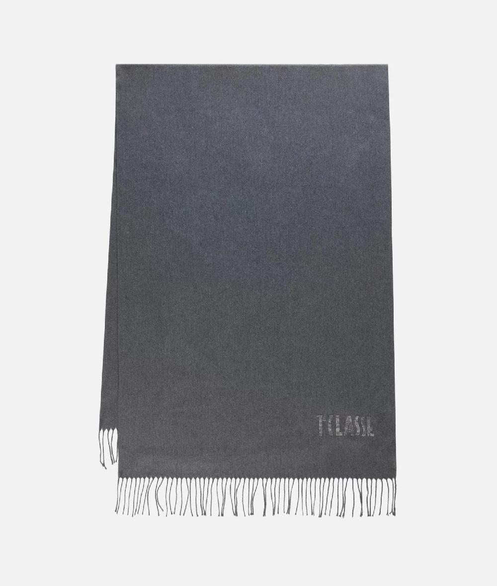 Alviero Martini 1a Classe Stola Con Logo In Strass 72x175 Grigio Medio