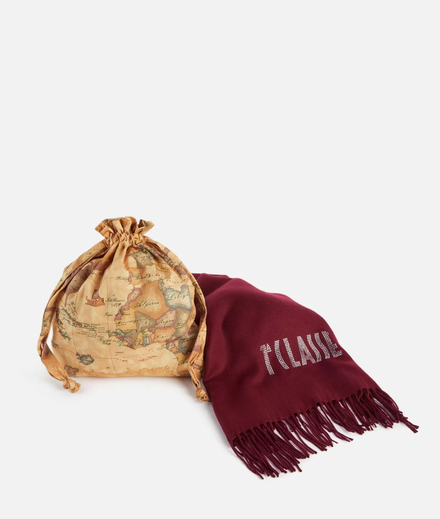 Alviero Martini 1a Classe Stola Con Logo In Strass 72x175 Lampone