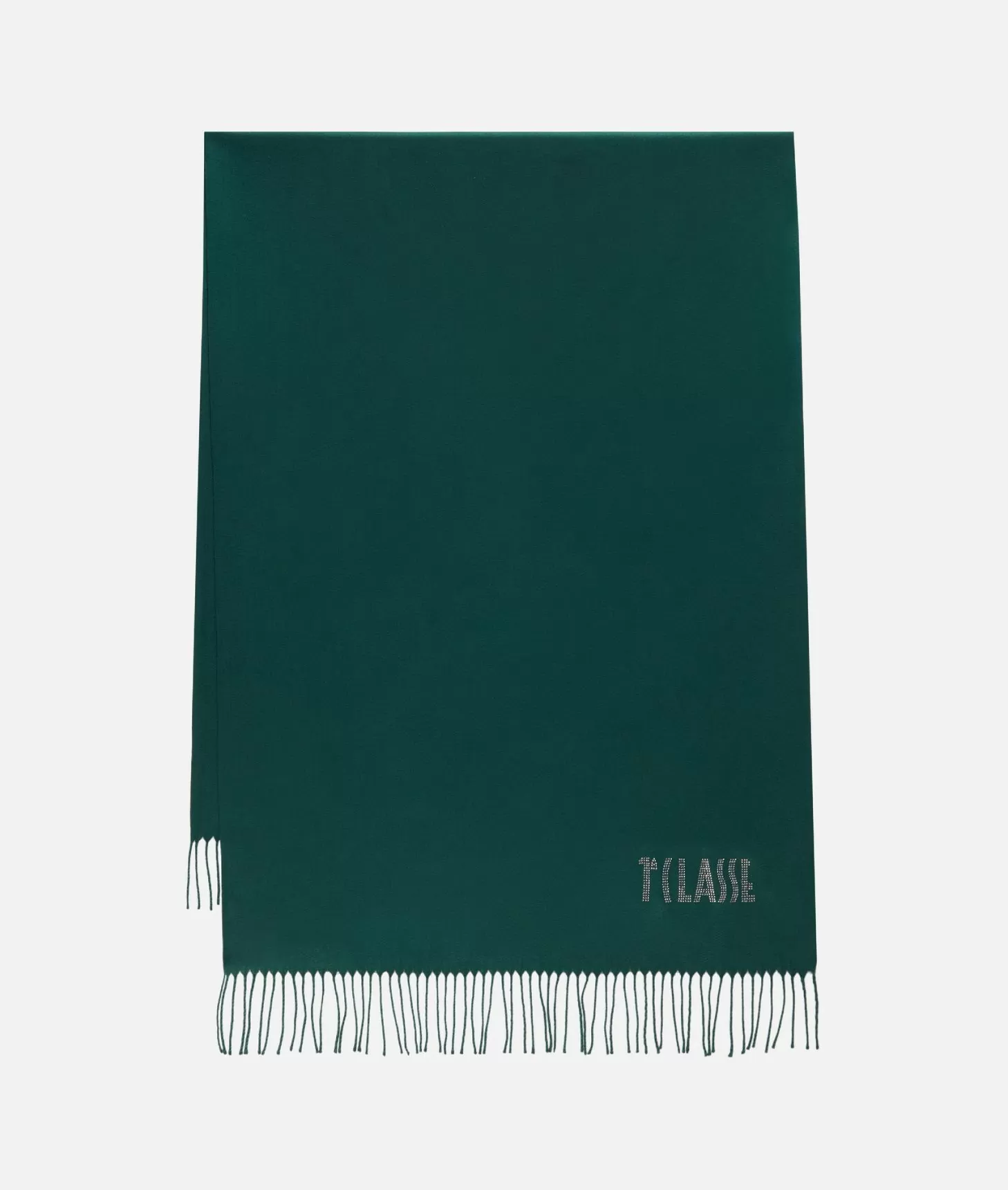Alviero Martini 1a Classe Stola Con Logo In Strass 72x175 Verde Bottiglia