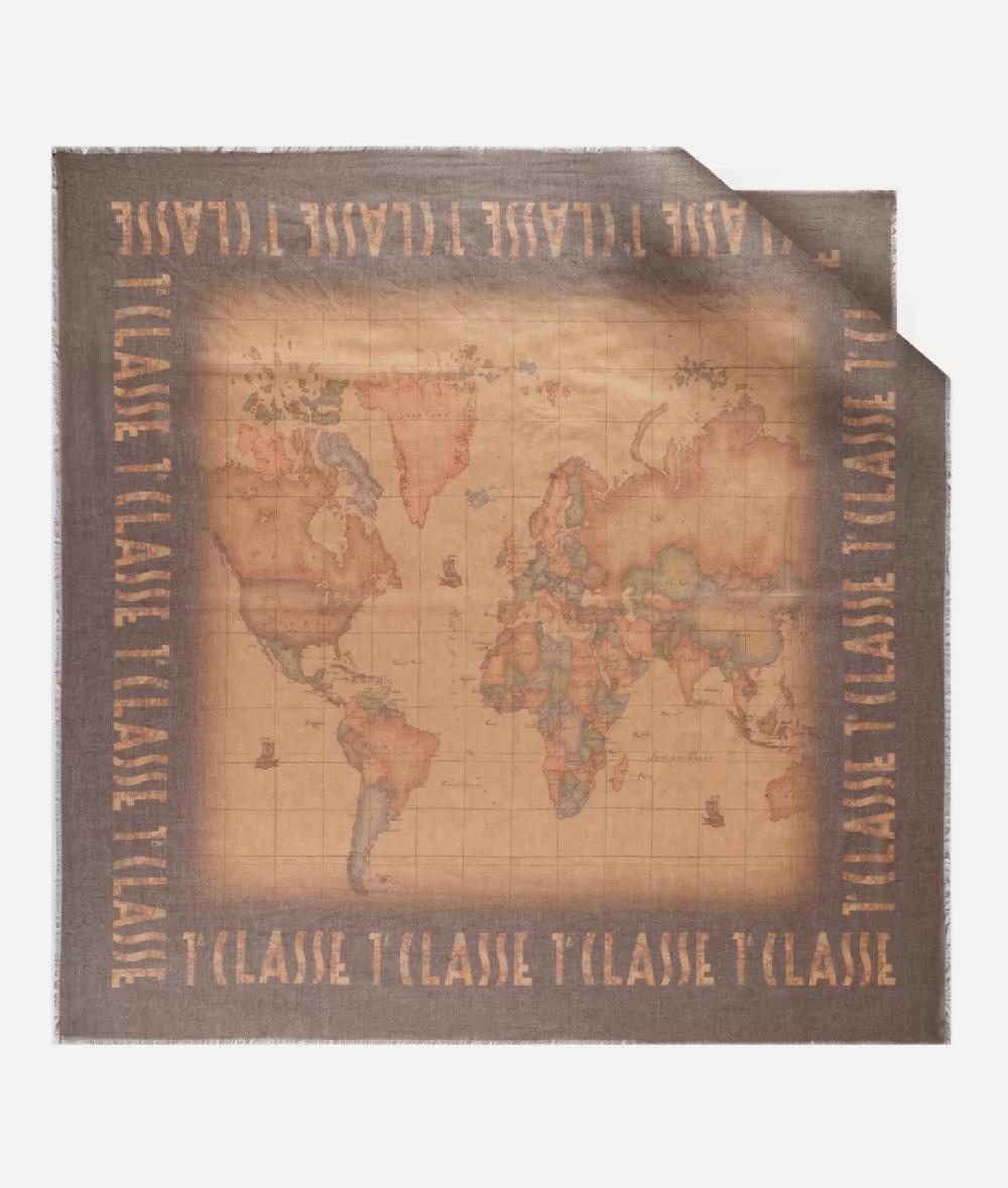 Alviero martini 1a classe Stola con logo sfumato 140x140 Taupe