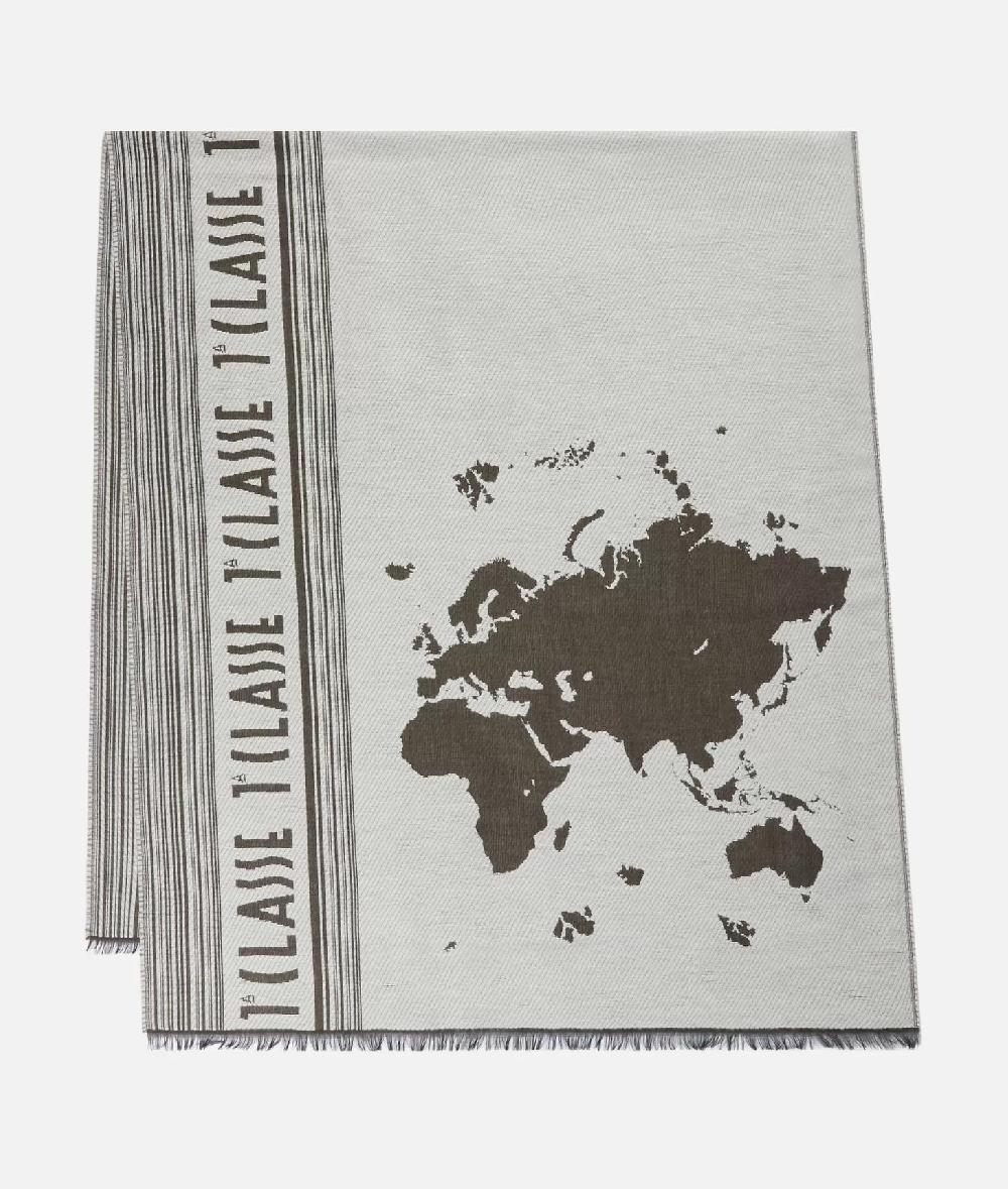 Alviero Martini 1a Classe Stola Geo Pieno Con Logo 80x180 Cuoio
