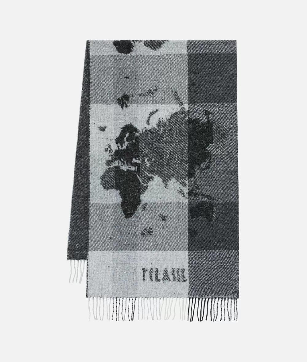 Alviero Martini 1a Classe Stola Geo Pieno In Misto Lana 50x180 Grigio City