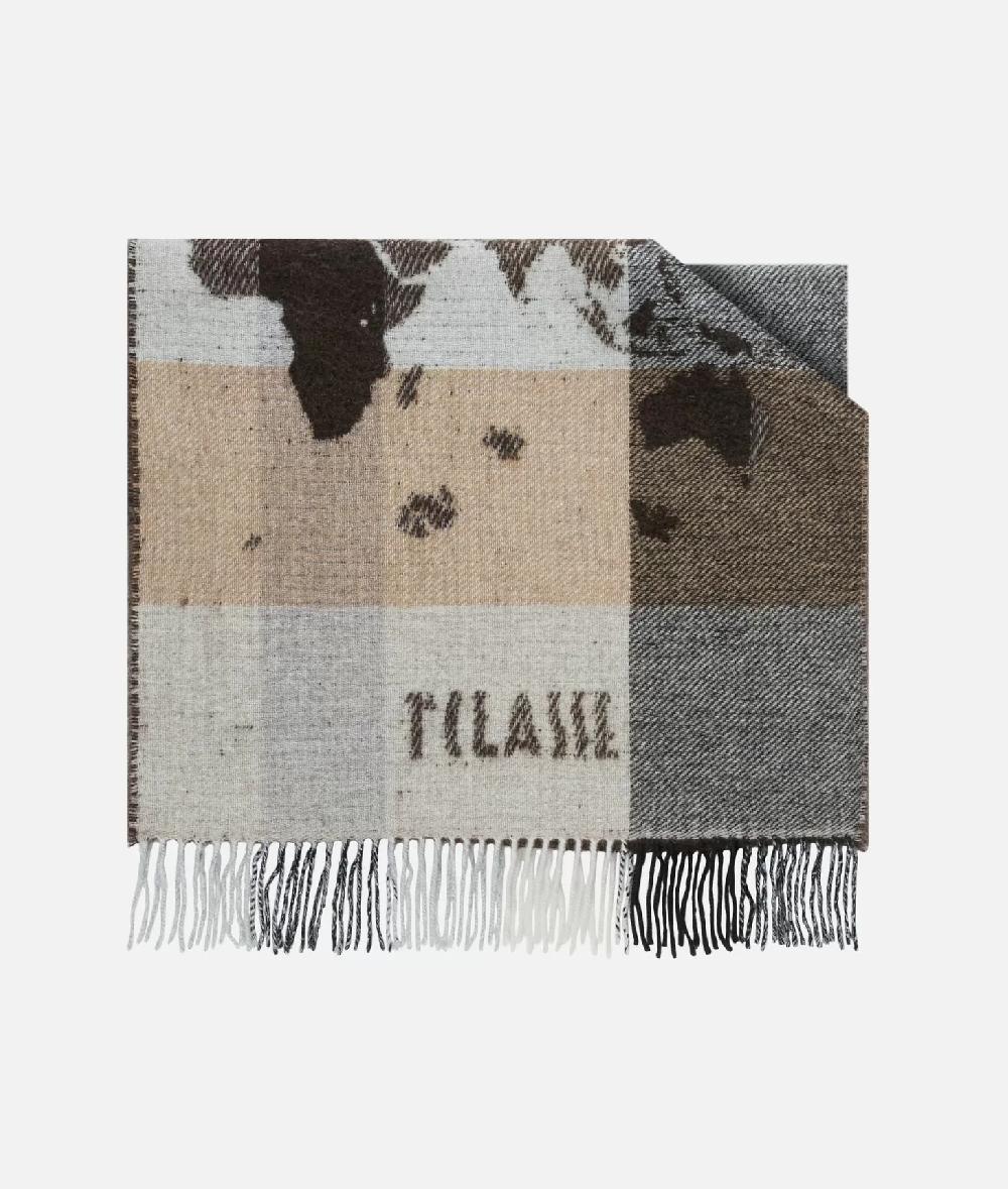 Alviero martini 1a classe Stola Geo Pieno in misto lana 50x180 Naturale