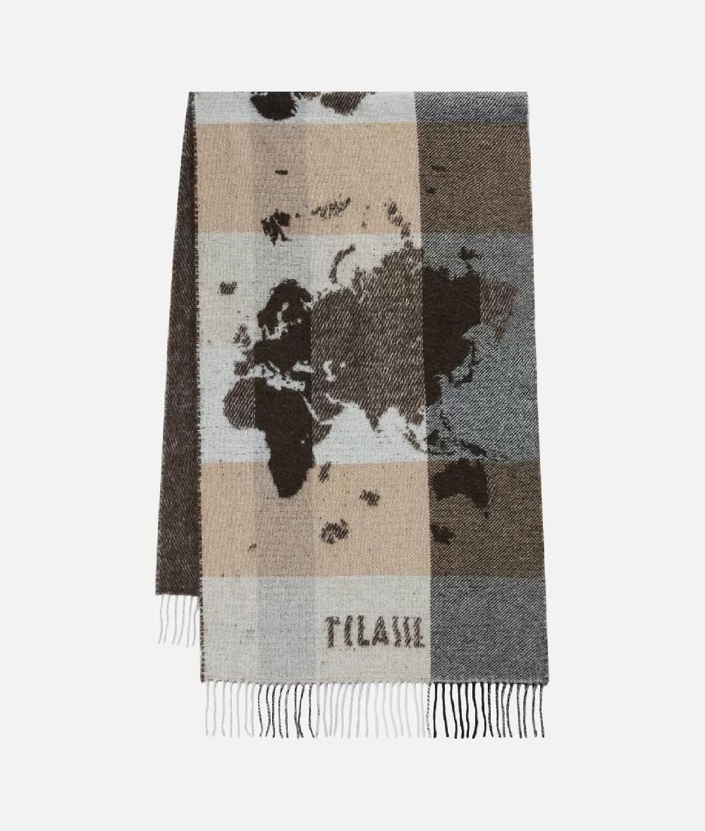 Alviero Martini 1a Classe Stola Geo Pieno In Misto Lana 50x180 Naturale