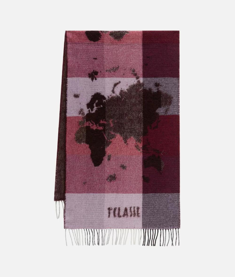 Alviero Martini 1a Classe Stola Geo Pieno In Misto Lana 50x180 Rosa Boreale