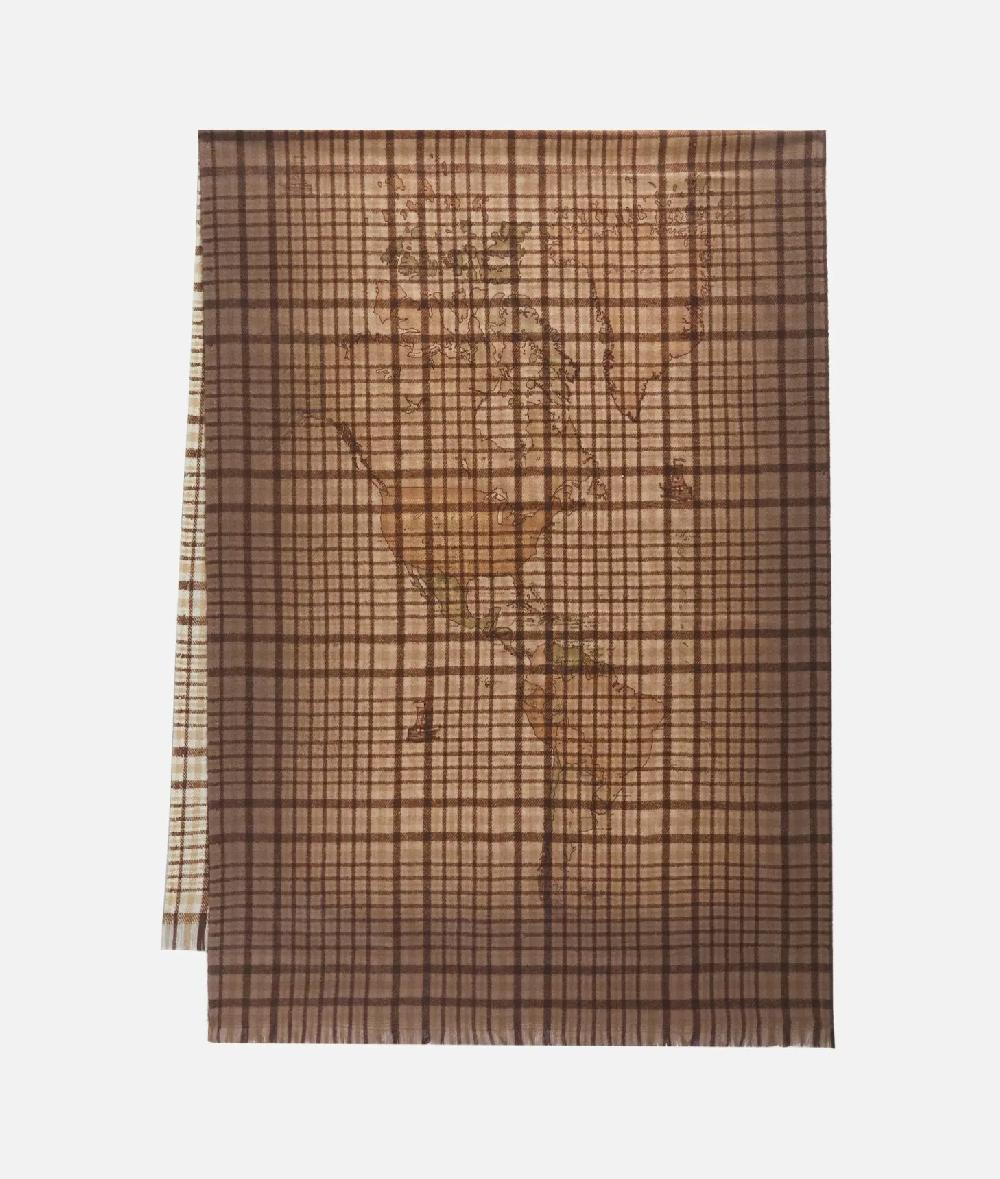 Alviero Martini 1a Classe Stola Geo Tartan 65x190 Taupe Chiaro