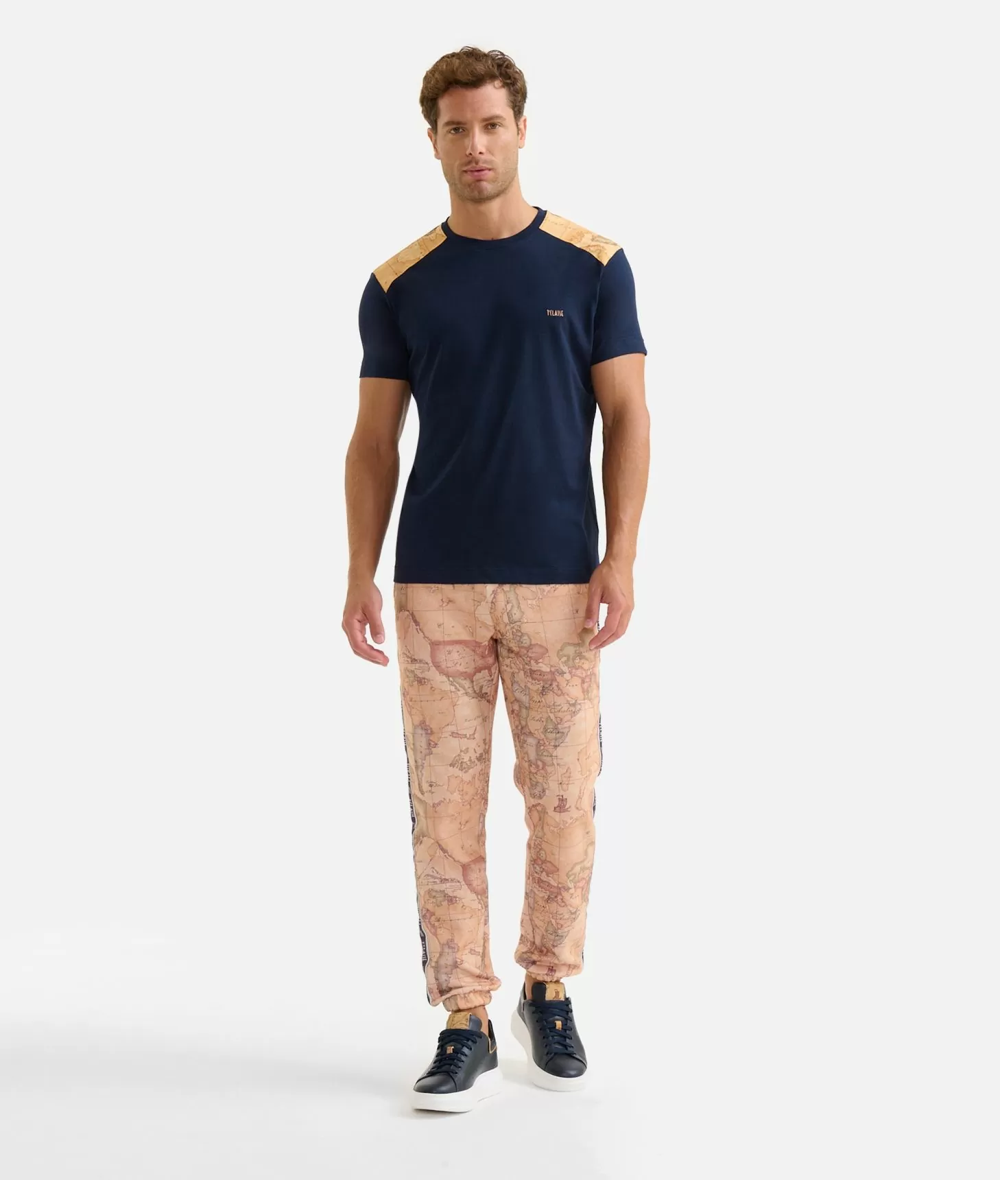 Alviero martini 1a classe T-shirt in cotone con dettagli spalle Blu Navy