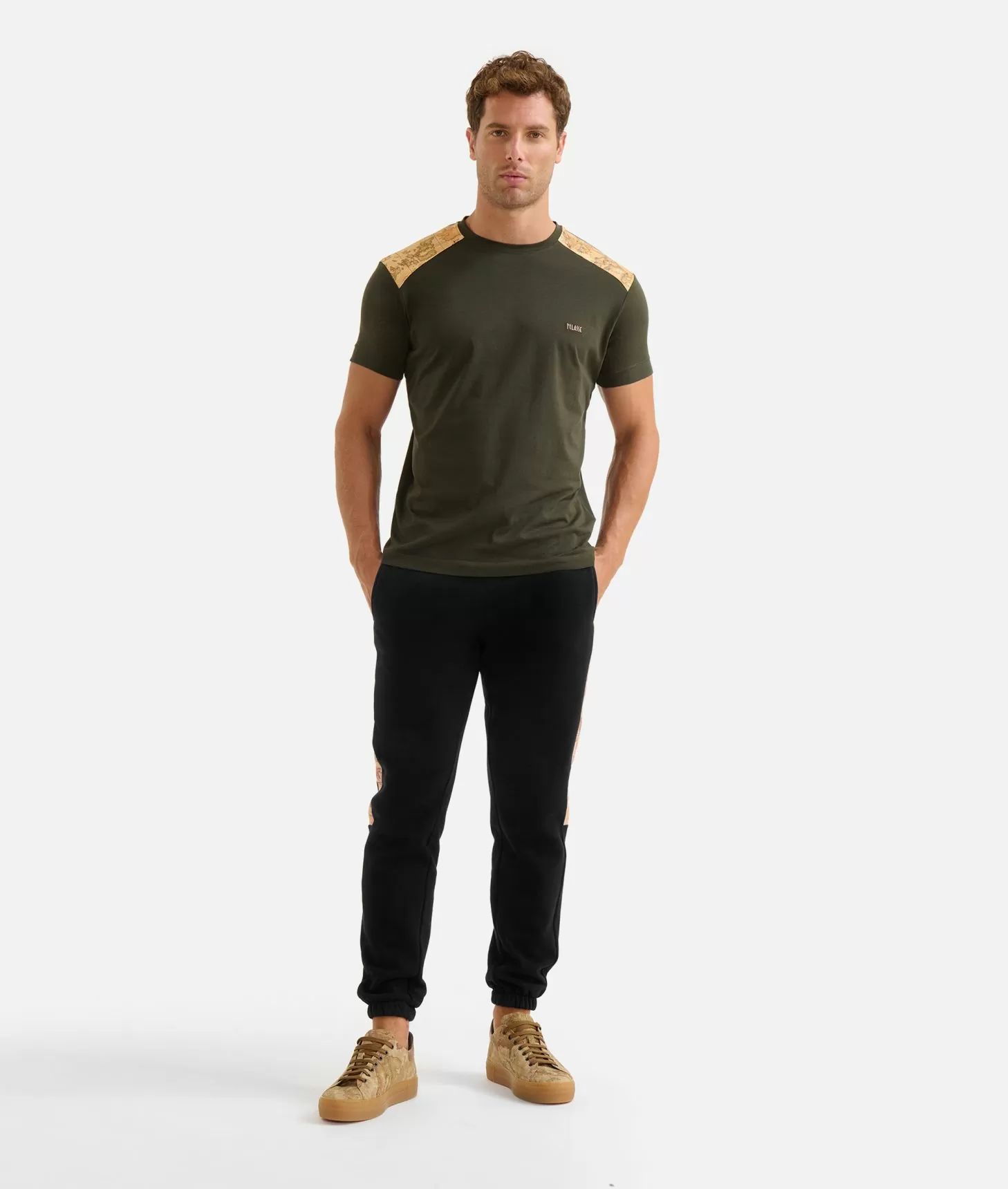 Alviero martini 1a classe T-shirt in cotone con dettagli spalle Verde Militare