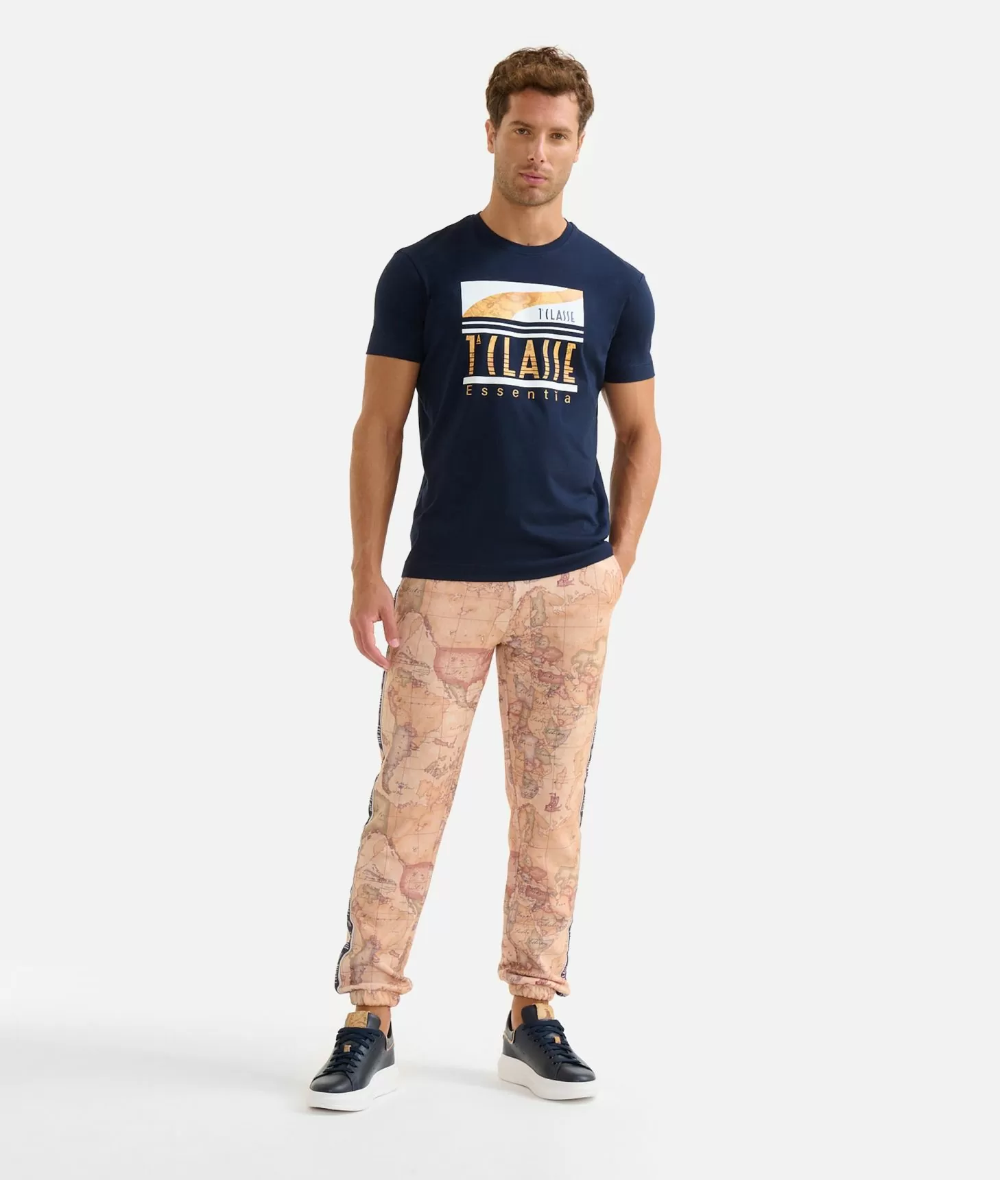 Alviero martini 1a classe T-shirt in cotone con logo 1ᴬ Classe Essentia Blu Navy