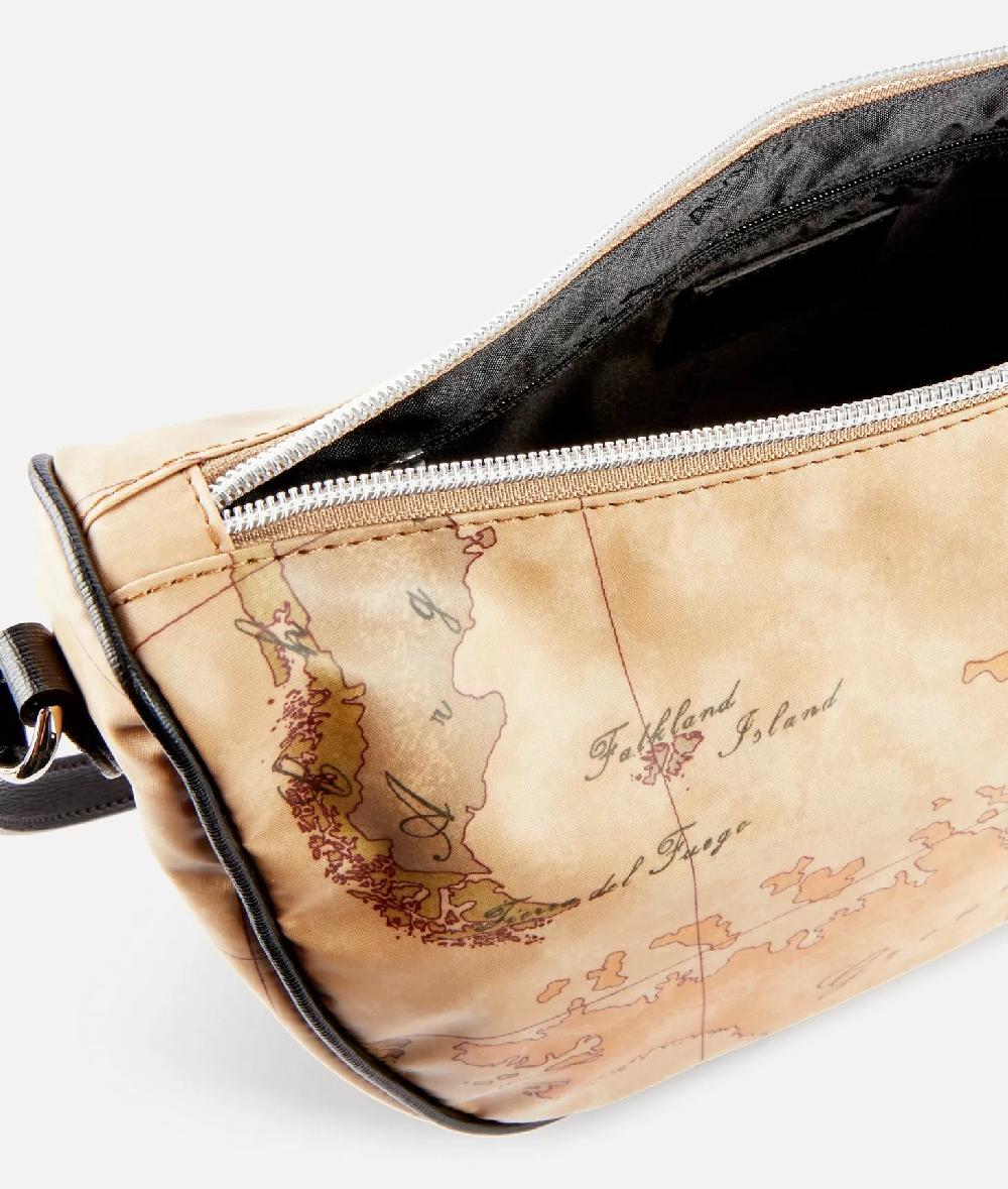 Alviero Martini 1a Classe Tracolla A Mezzaluna Donnavventura In Tessuto Soft Geo Classic