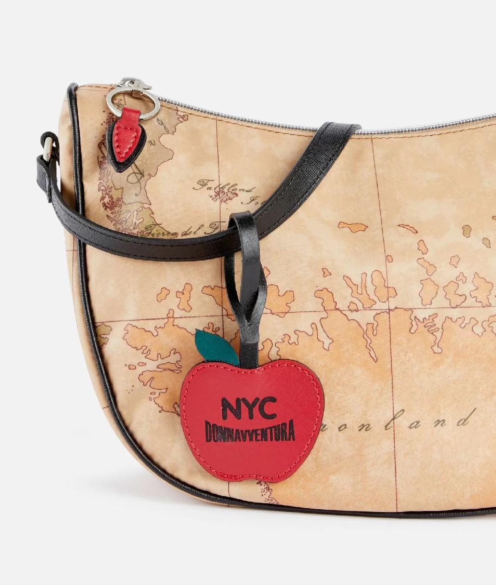 Alviero Martini 1a Classe Tracolla A Mezzaluna Donnavventura In Tessuto Soft Geo Classic