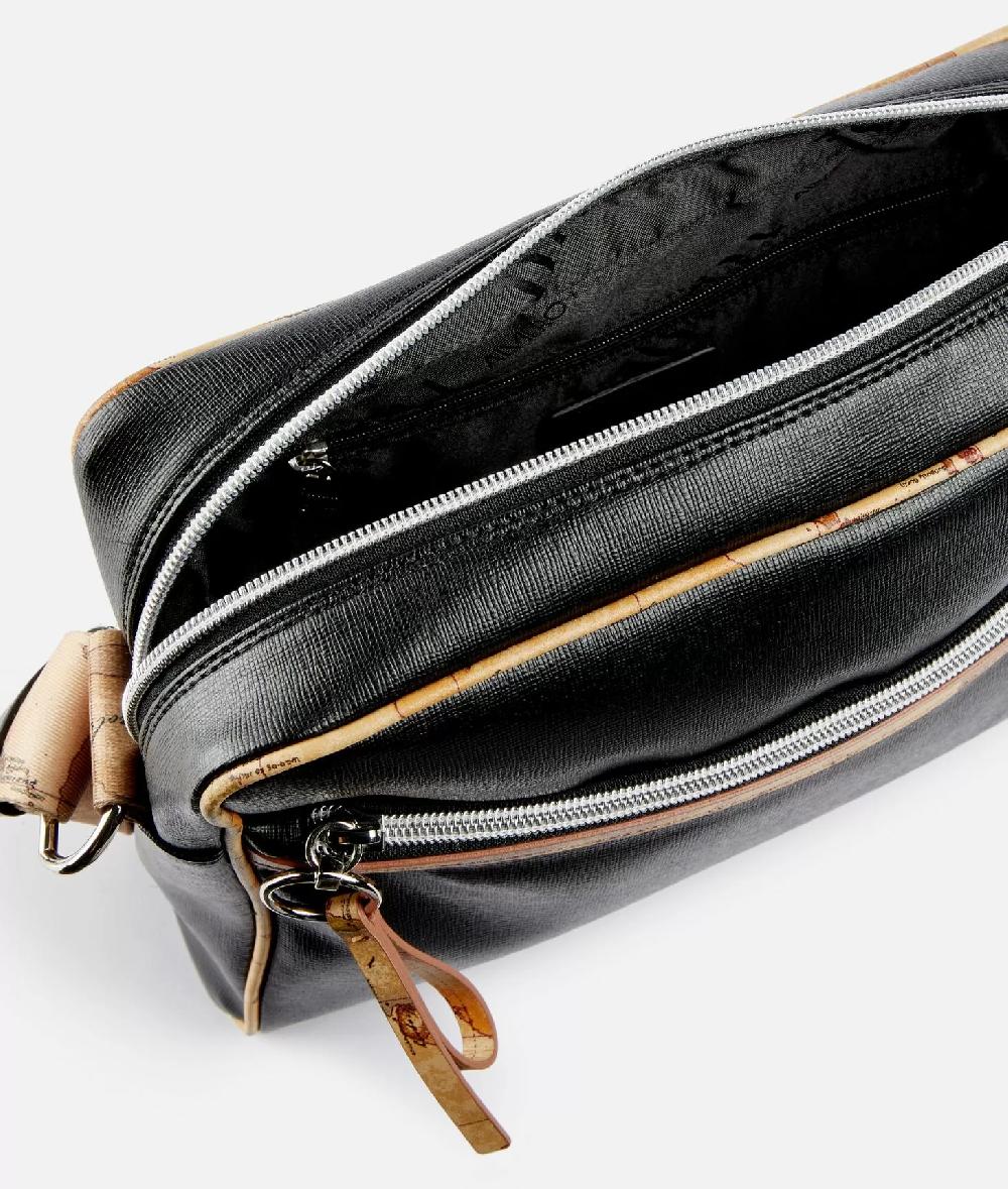 Alviero Martini 1a Classe Tracolla Reporter Donnavventura In Tessuto Saffiano Nera