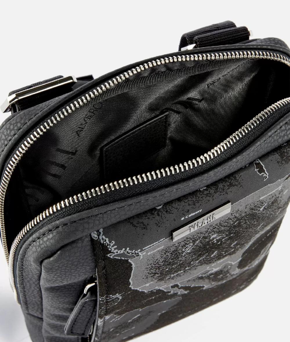 Alviero Martini 1a Classe Tracolla Reporter In Eco Pelle Granata Con Inserto Geo Night Nera