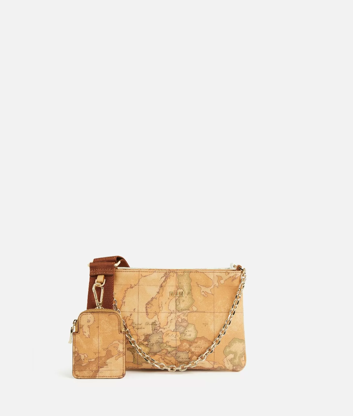 Alviero martini 1a classe Tracollina doppia in tessuto stampa Geo Classic e Geo White