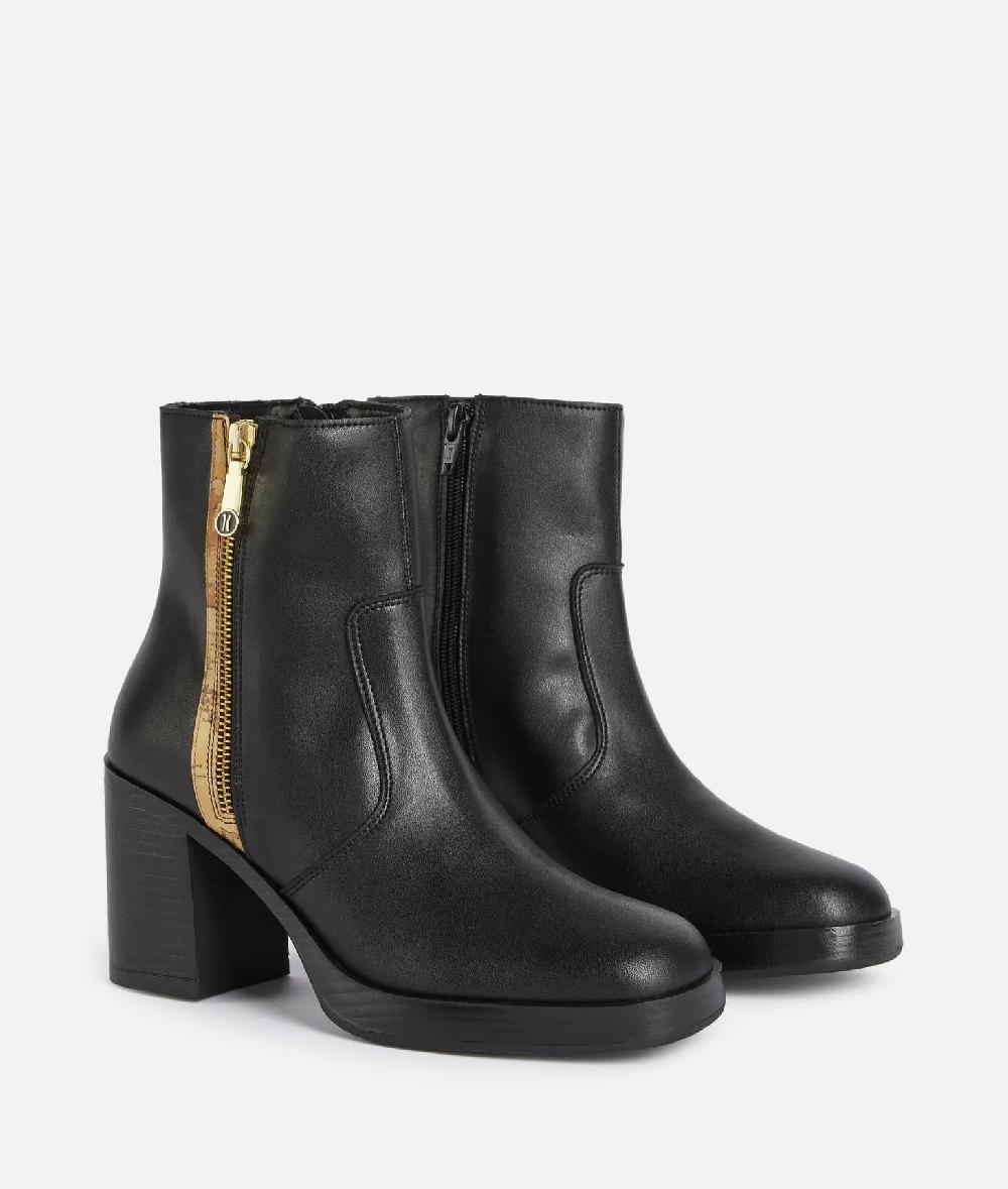 Alviero Martini 1a Classe Tronchetti Alti In Pelle Liscia Con Zip 1C Neri