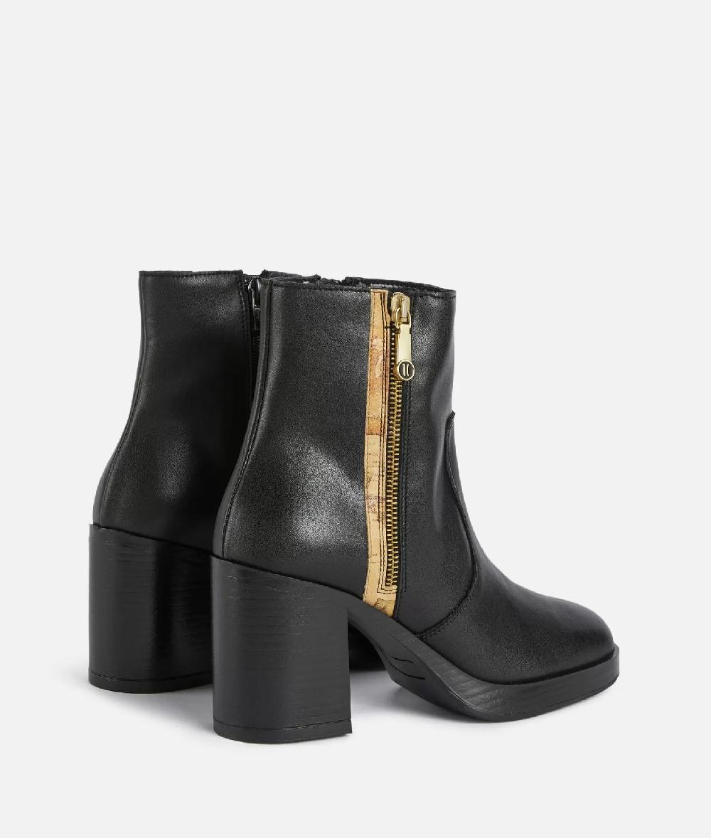 Alviero Martini 1a Classe Tronchetti Alti In Pelle Liscia Con Zip 1C Neri