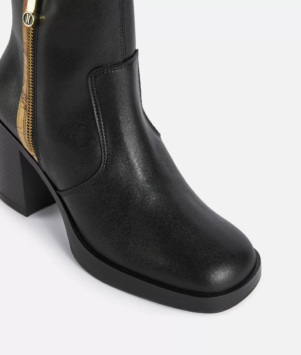 Alviero Martini 1a Classe Tronchetti Alti In Pelle Liscia Con Zip 1C Neri