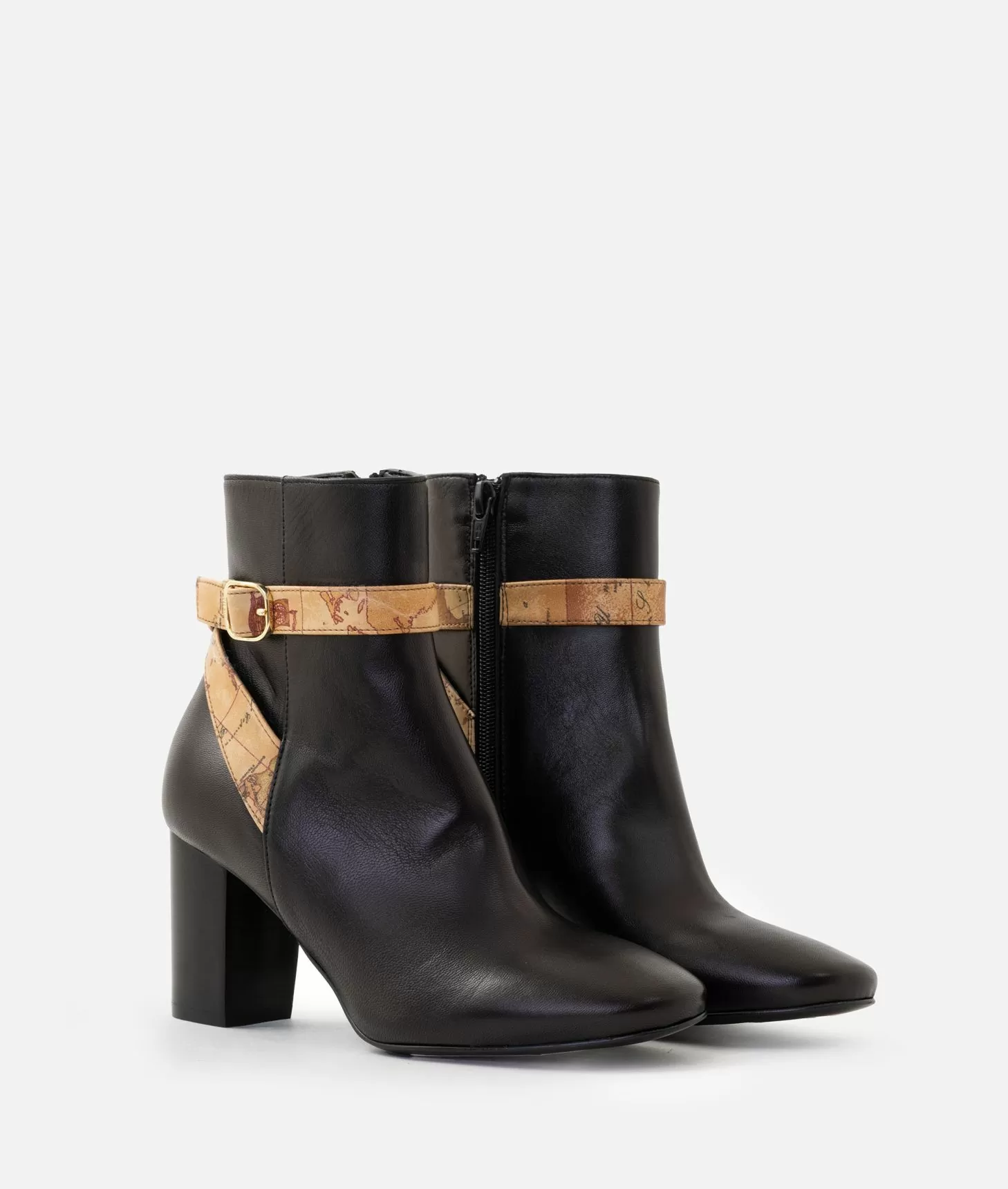 Alviero Martini 1a Classe Tronchetti In Nappa Liscia Con Cinturini Geo Classic Neri