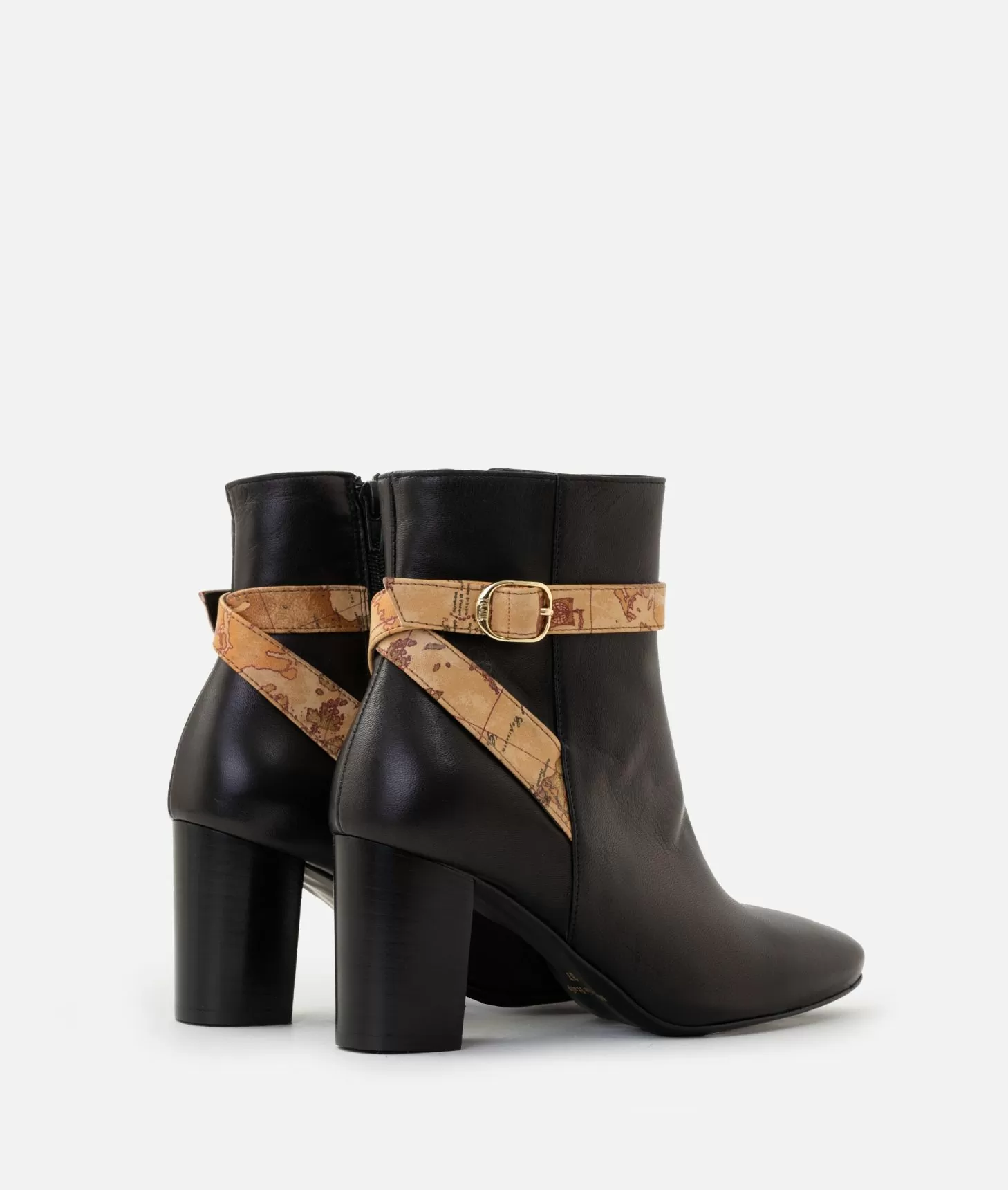 Alviero Martini 1a Classe Tronchetti In Nappa Liscia Con Cinturini Geo Classic Neri