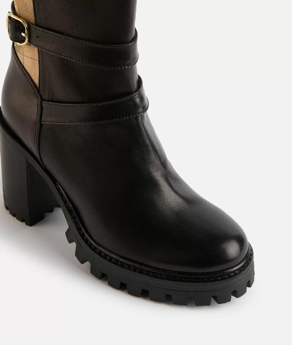 Alviero Martini 1a Classe Tronchetti In Nappa Liscia Con Elastici Geo Classic E Cinturini Neri