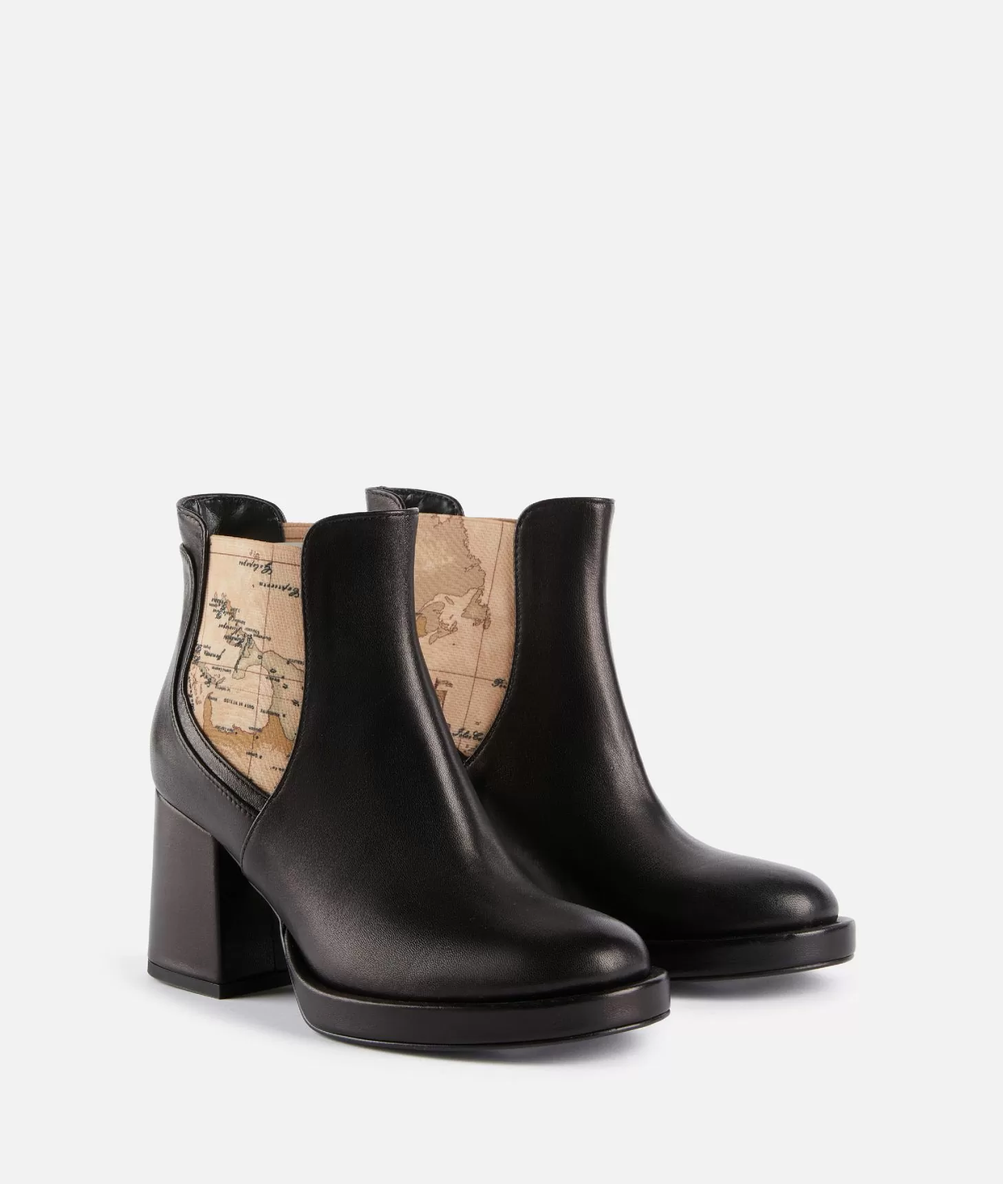 Alviero Martini 1a Classe Tronchetti In Nappa Liscia Con Elastici Geo Classic Neri