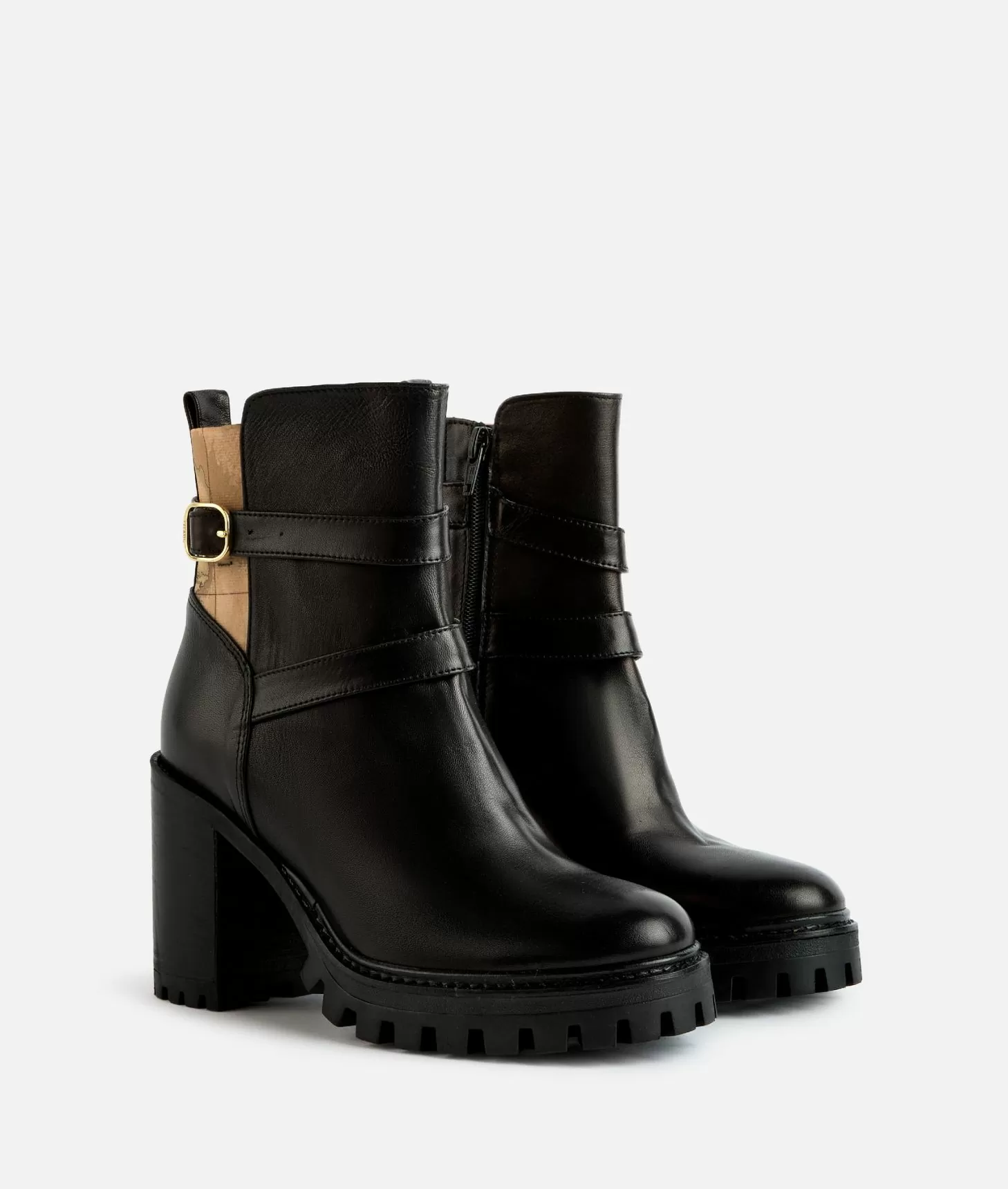 Alviero Martini 1a Classe Tronchetti In Nappa Liscia Con Elastici Geo Classic E Cinturini Neri