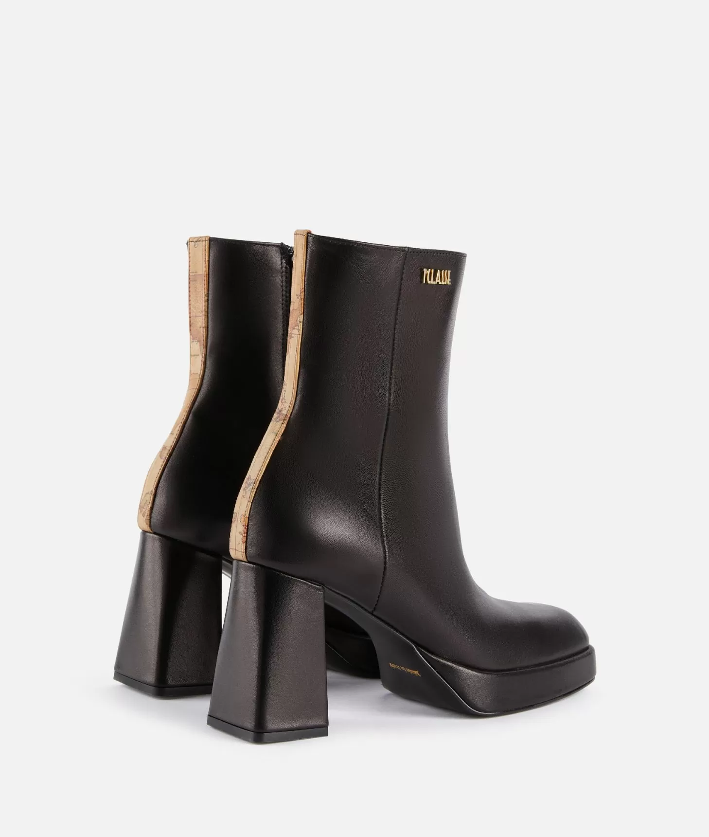 Alviero Martini 1a Classe Tronchetti In Nappa Liscia Con Plateau E Logo 1ᴬ Classe Neri