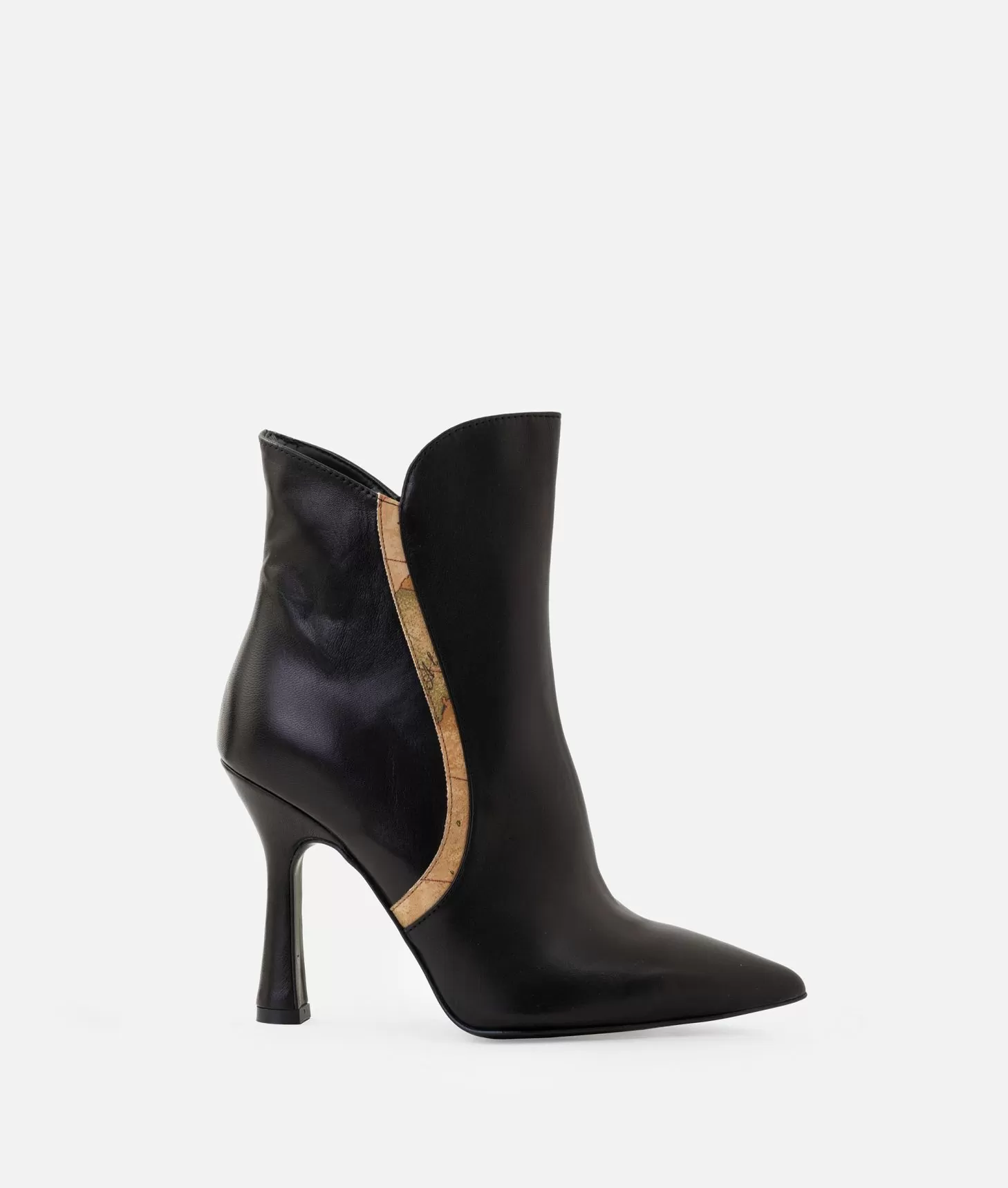 Alviero martini 1a classe Tronchetti in nappa liscia con tacco e inserti Geo Classic Neri